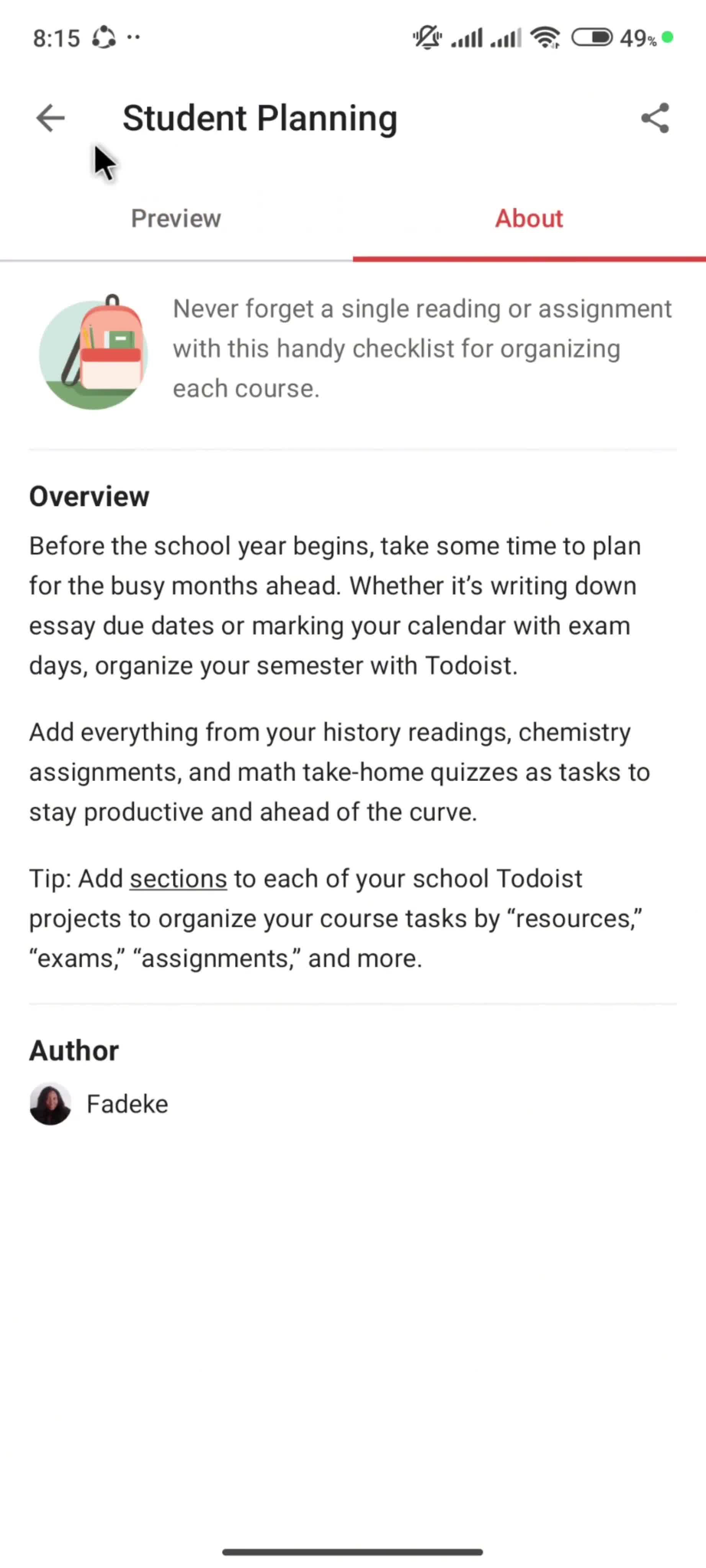 Browsing templates screenshot