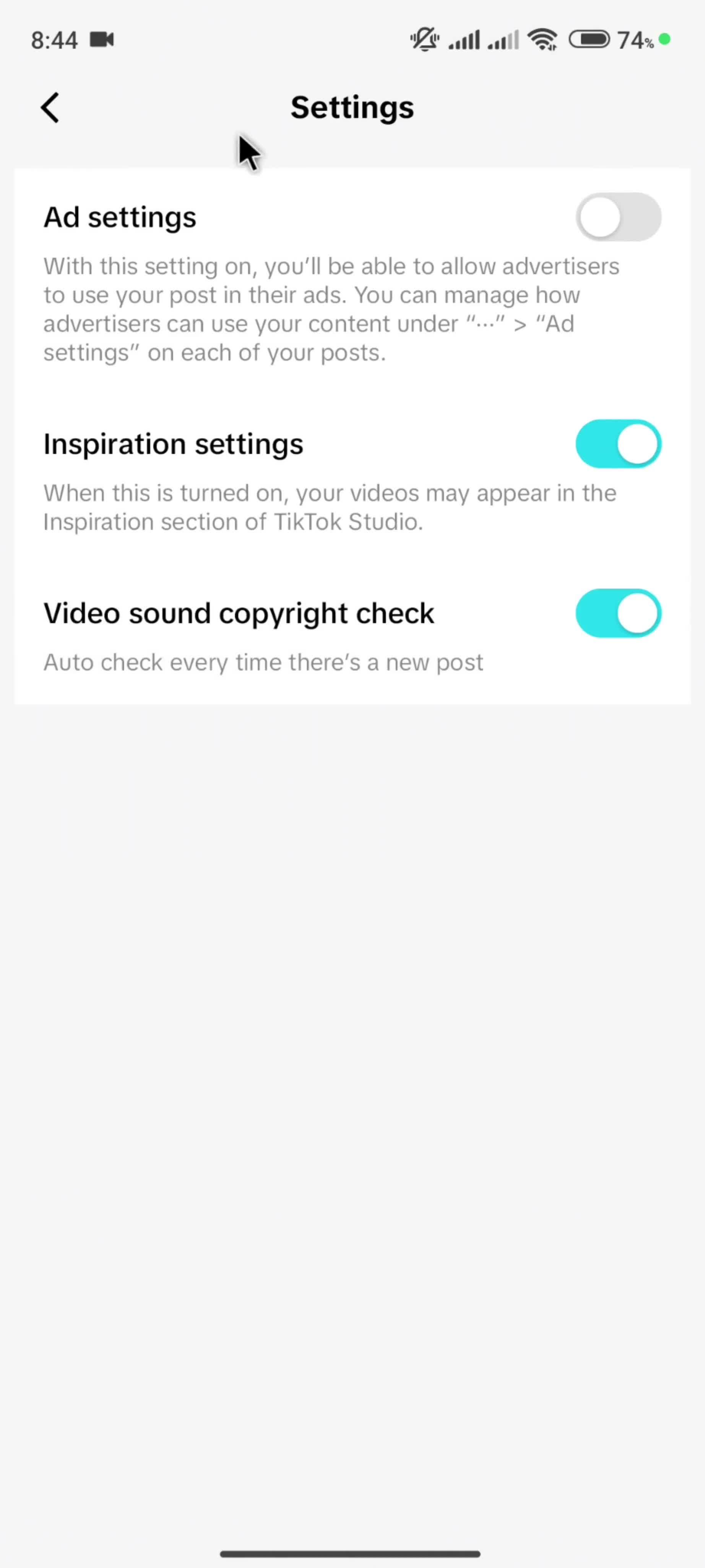 Browsing Tiktok studio on TikTok video thumbnail