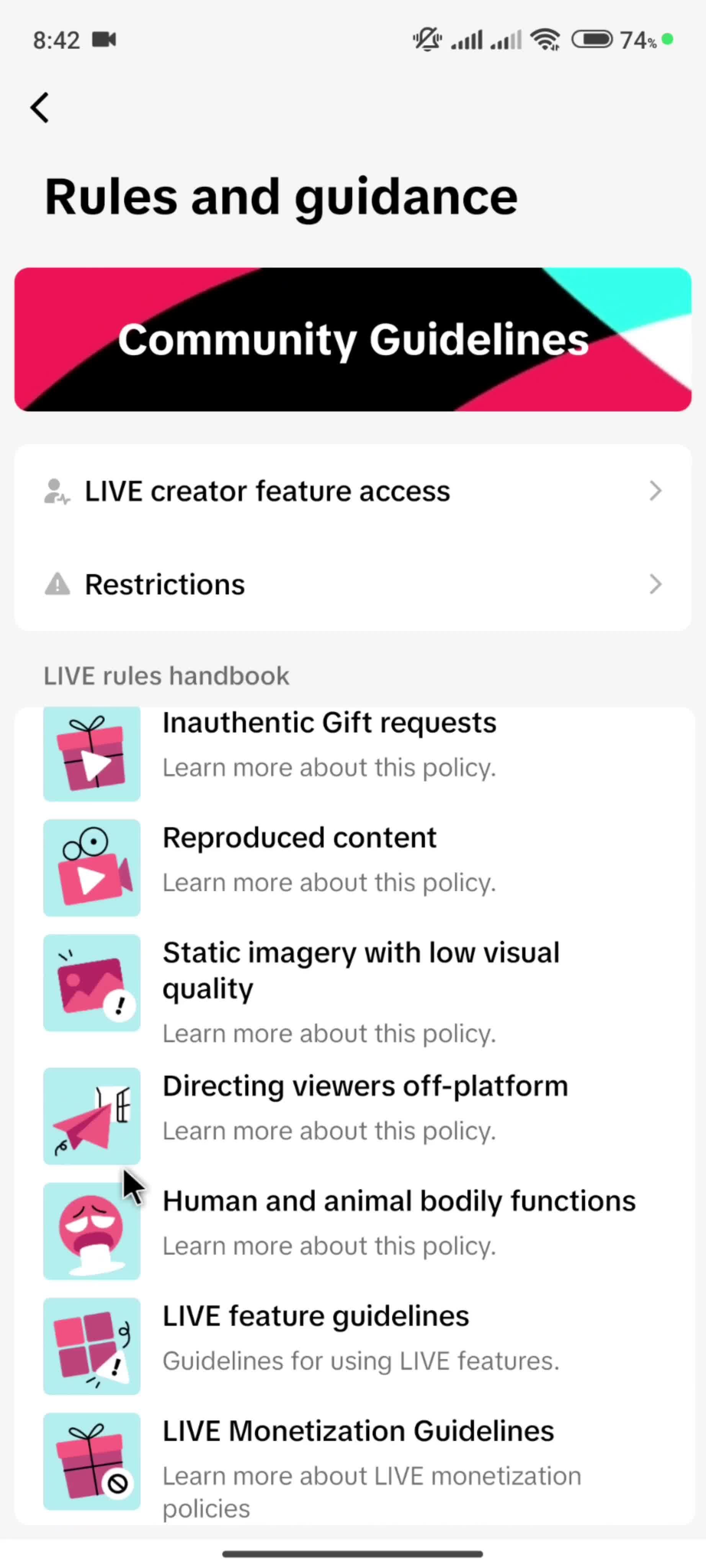 Browsing Tiktok studio screenshot