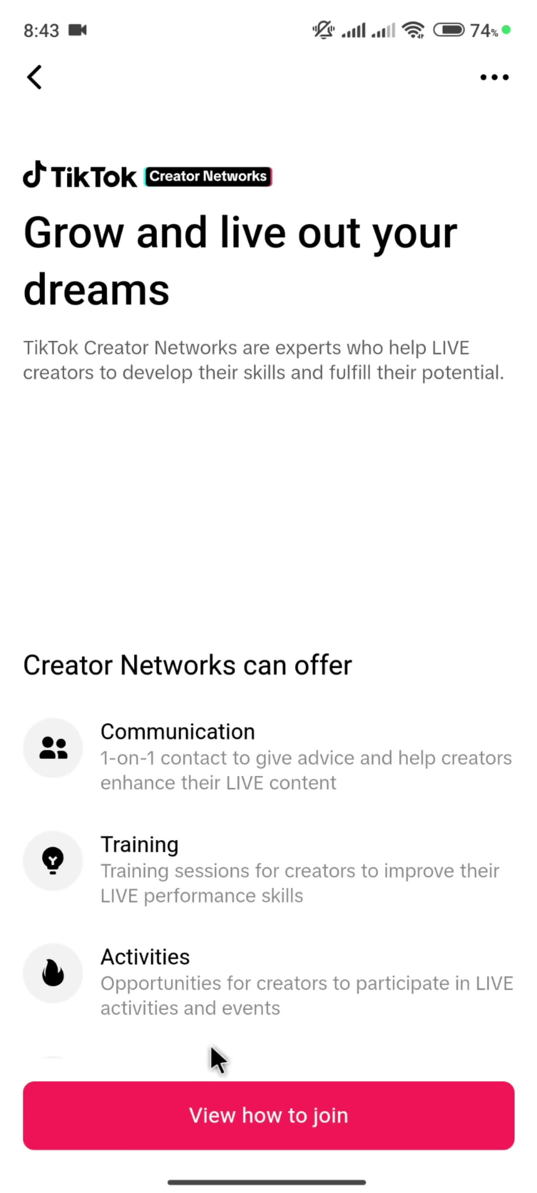 Browsing Tiktok studio screenshot