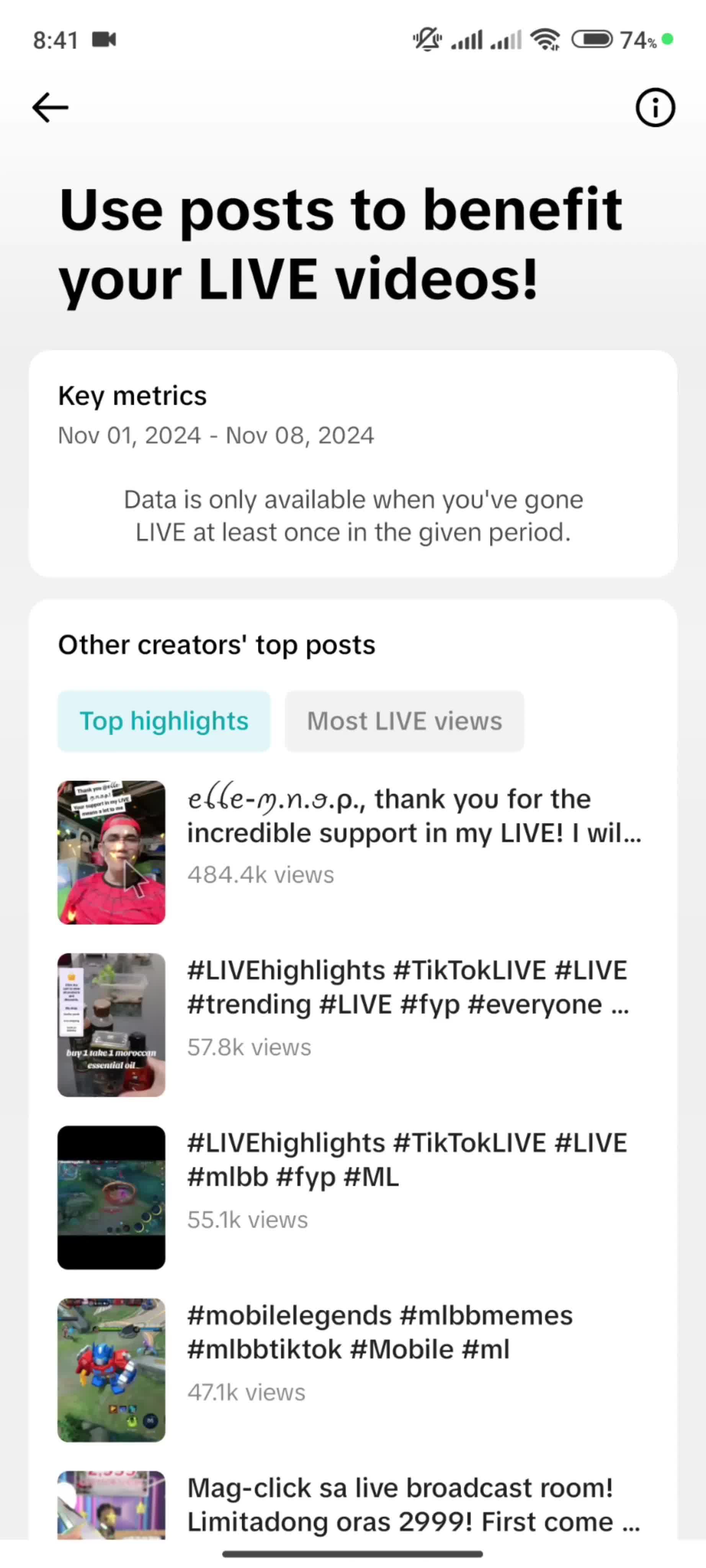 Browsing Tiktok studio on TikTok video thumbnail