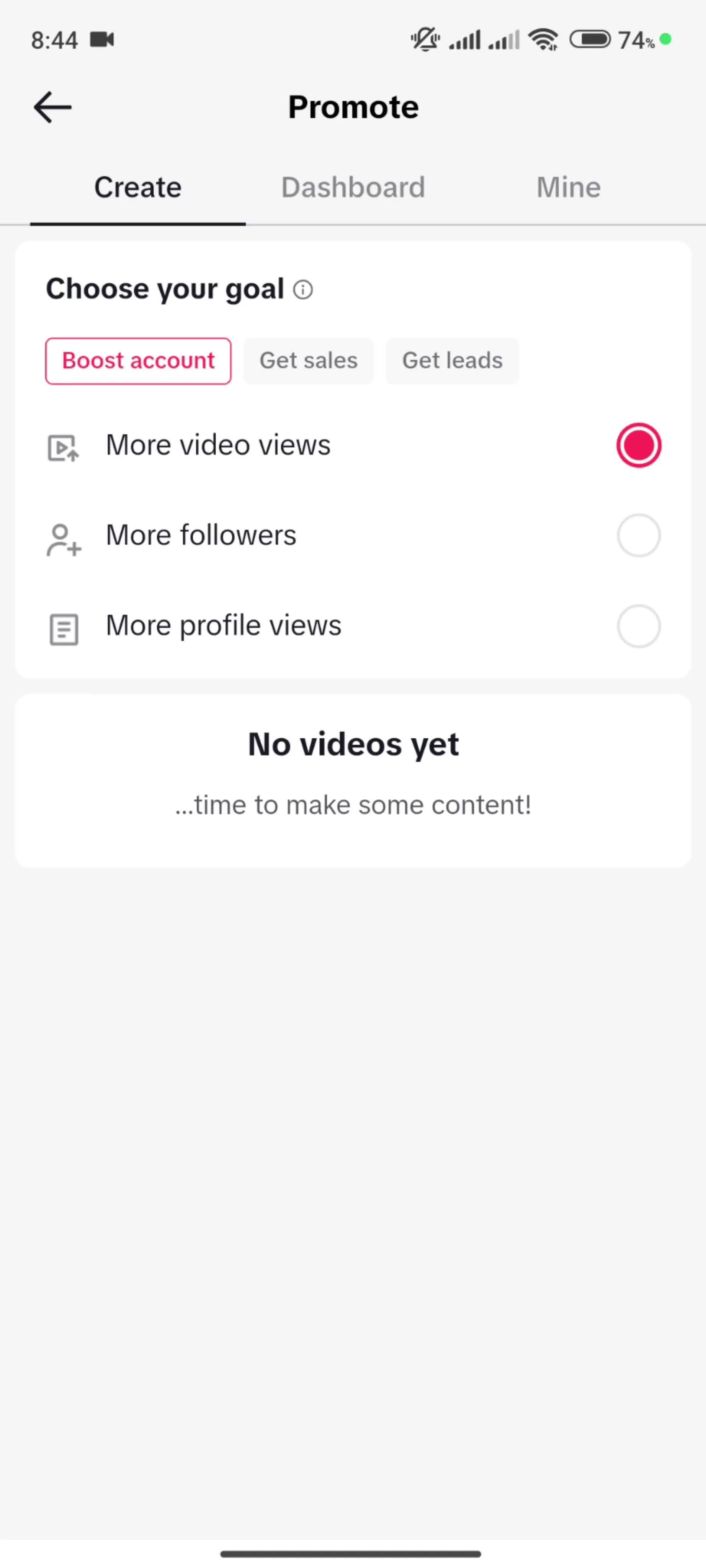 Browsing Tiktok studio screenshot