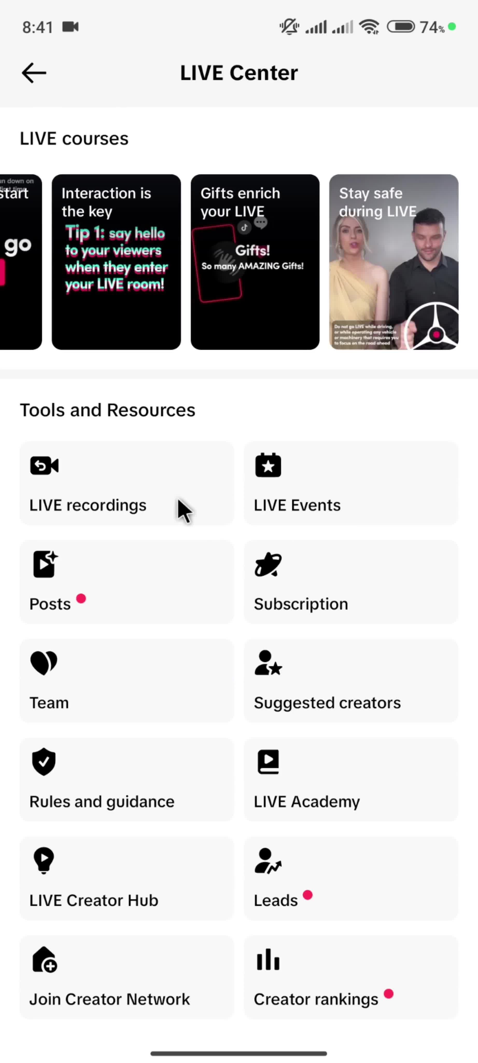 Browsing Tiktok studio on TikTok video thumbnail