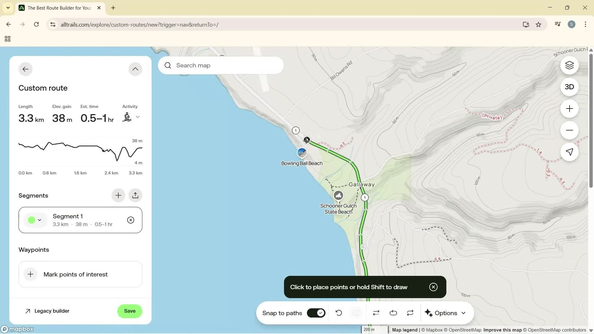 Creating a route screenshot