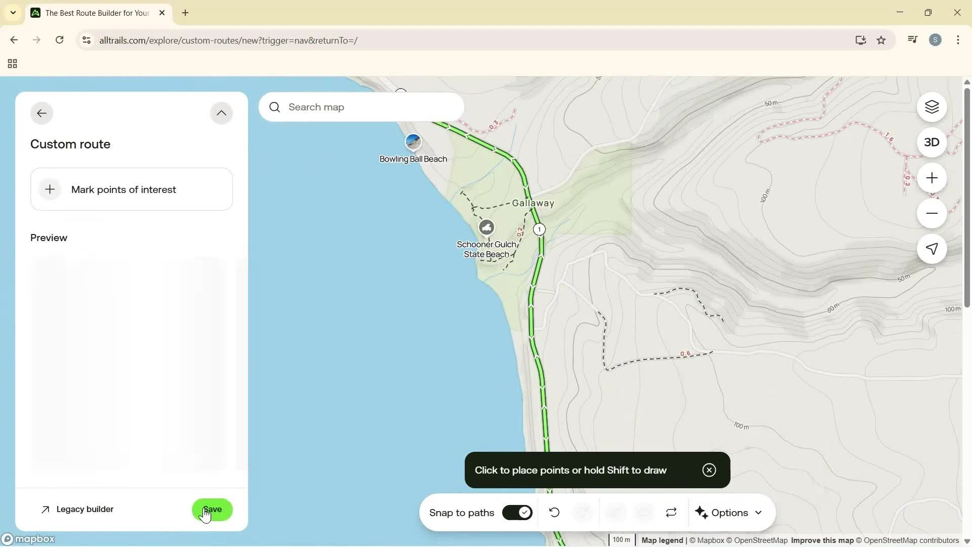Creating a route screenshot