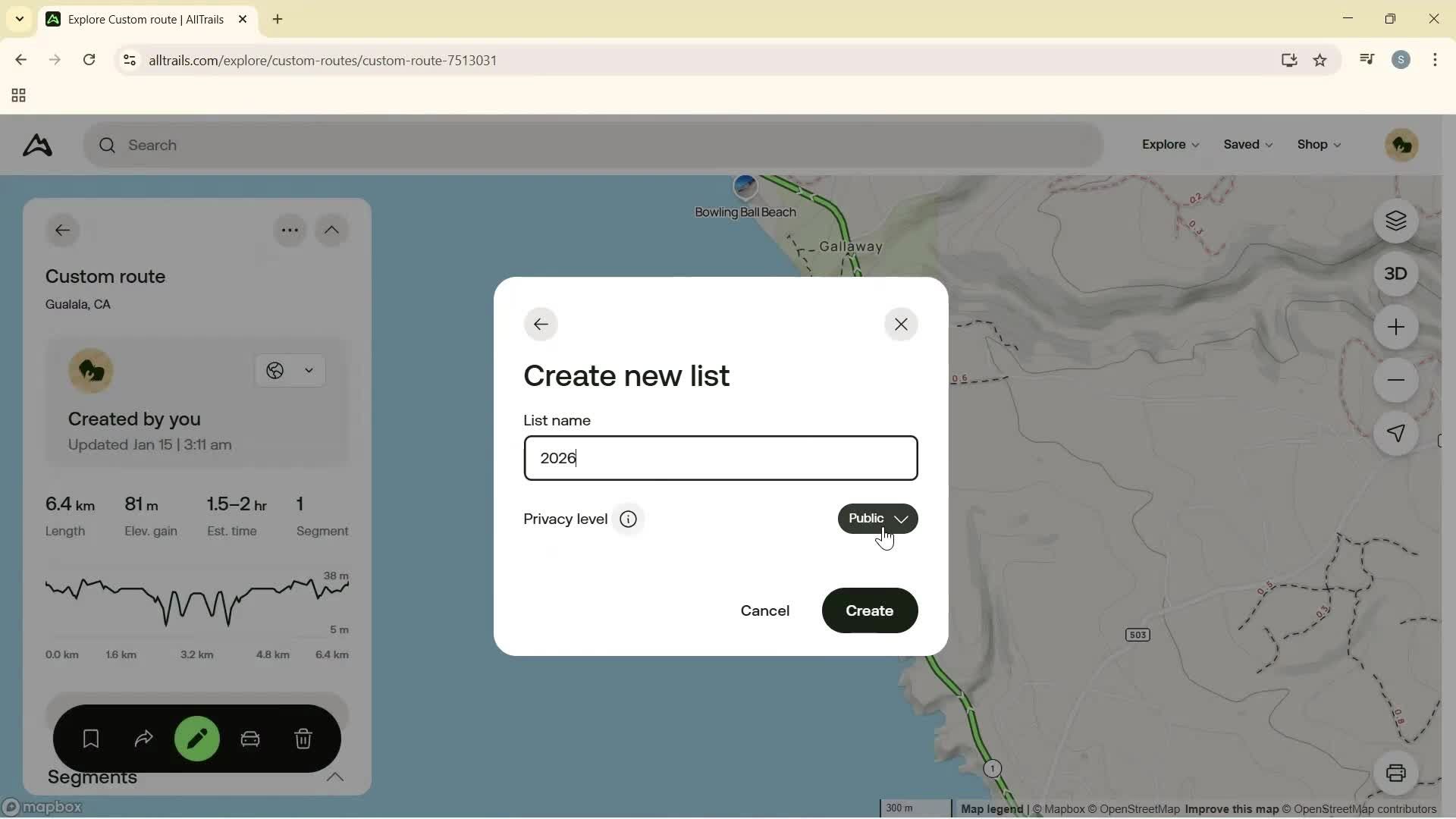 Creating a route screenshot