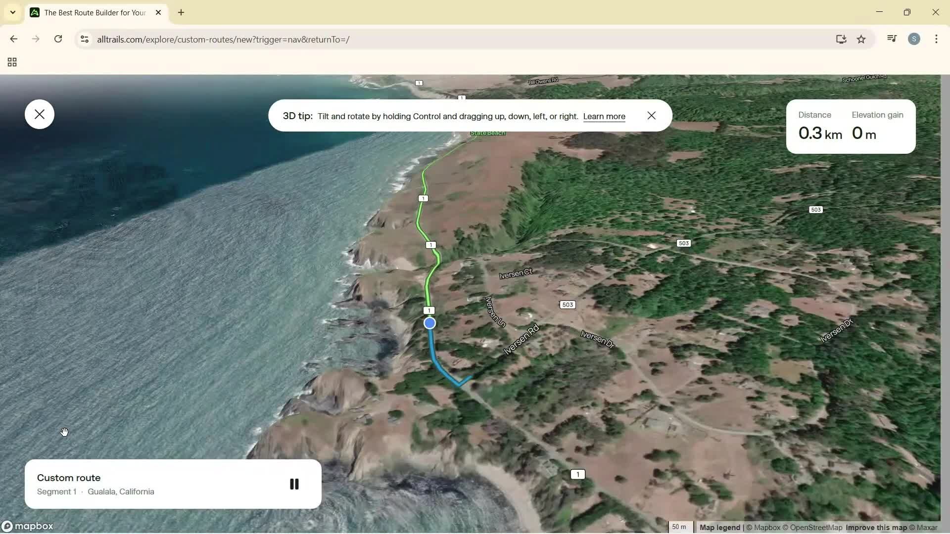 Creating a route screenshot