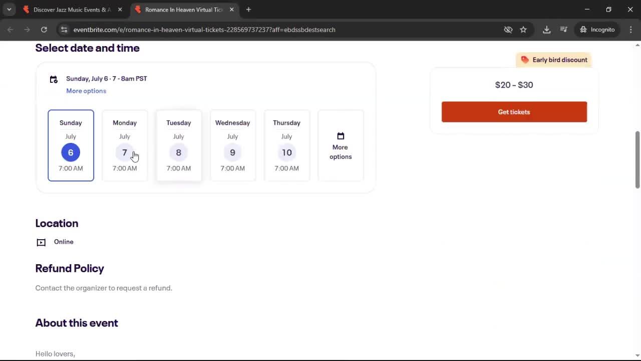 Buying a ticket screenshot