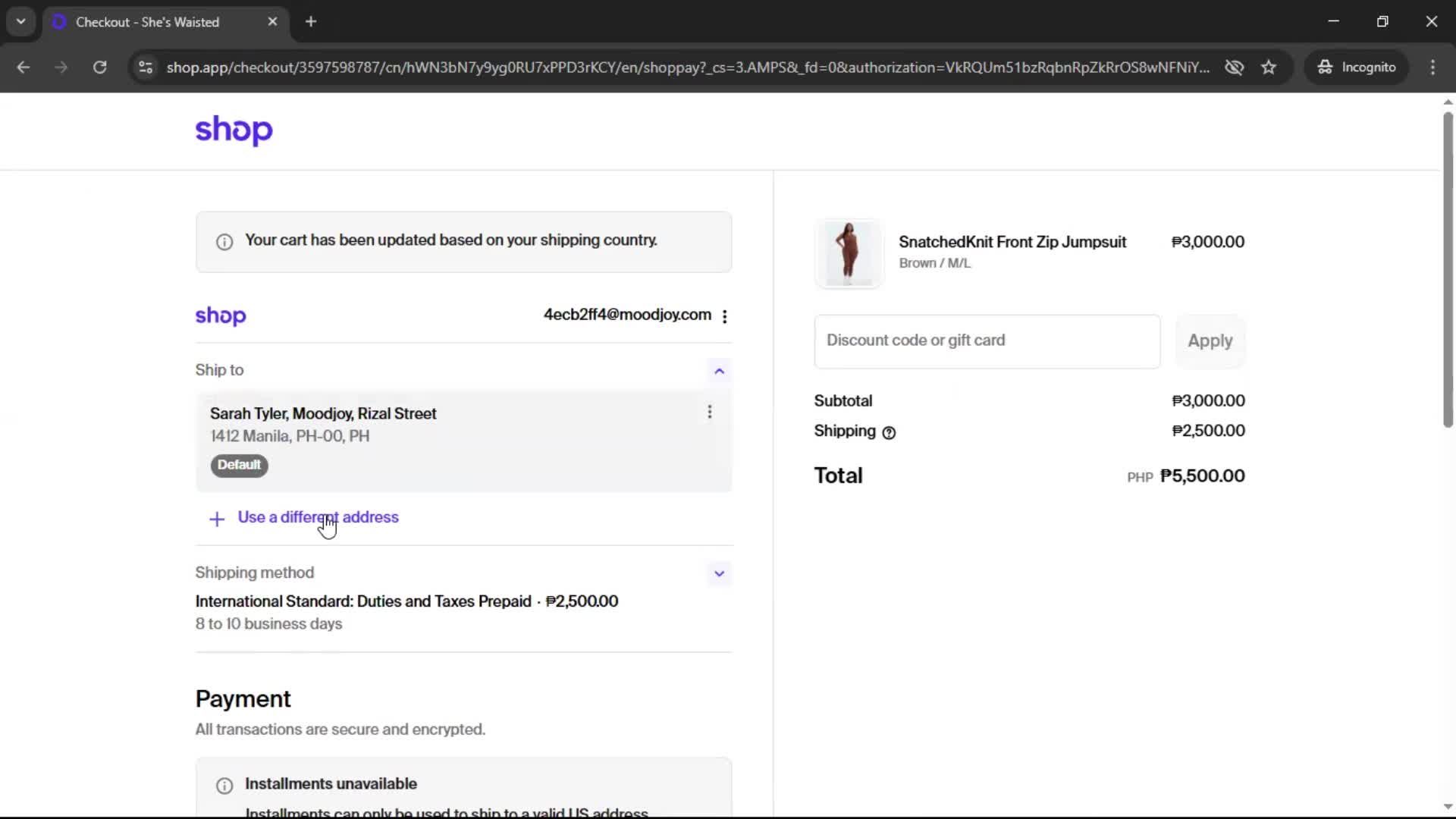 Buying something screenshot