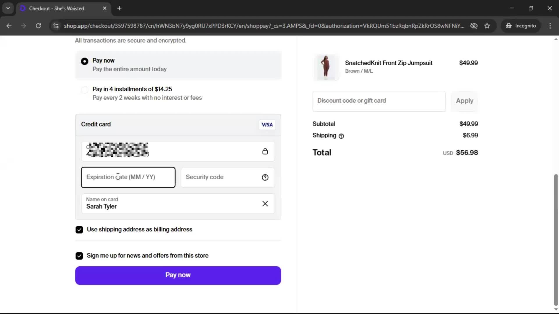 Buying something screenshot