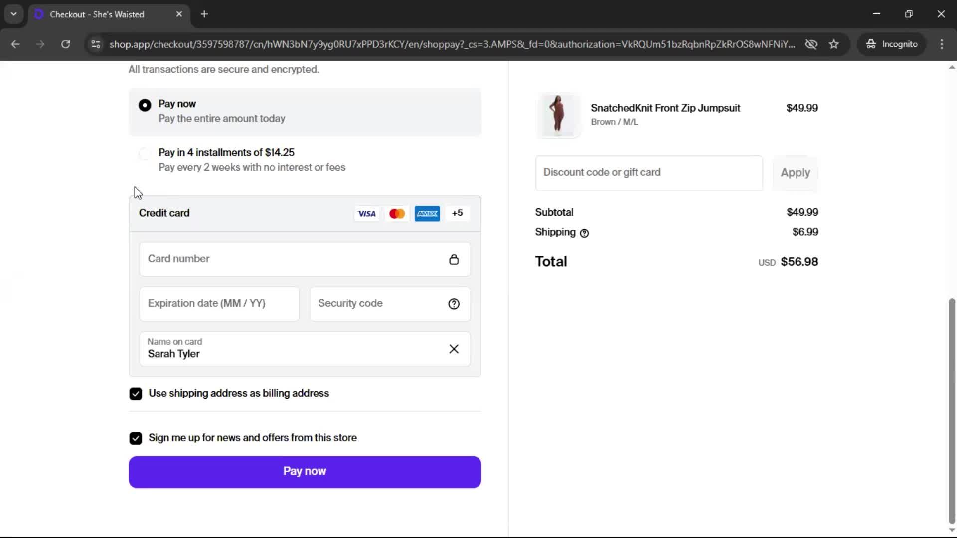 Buying something screenshot