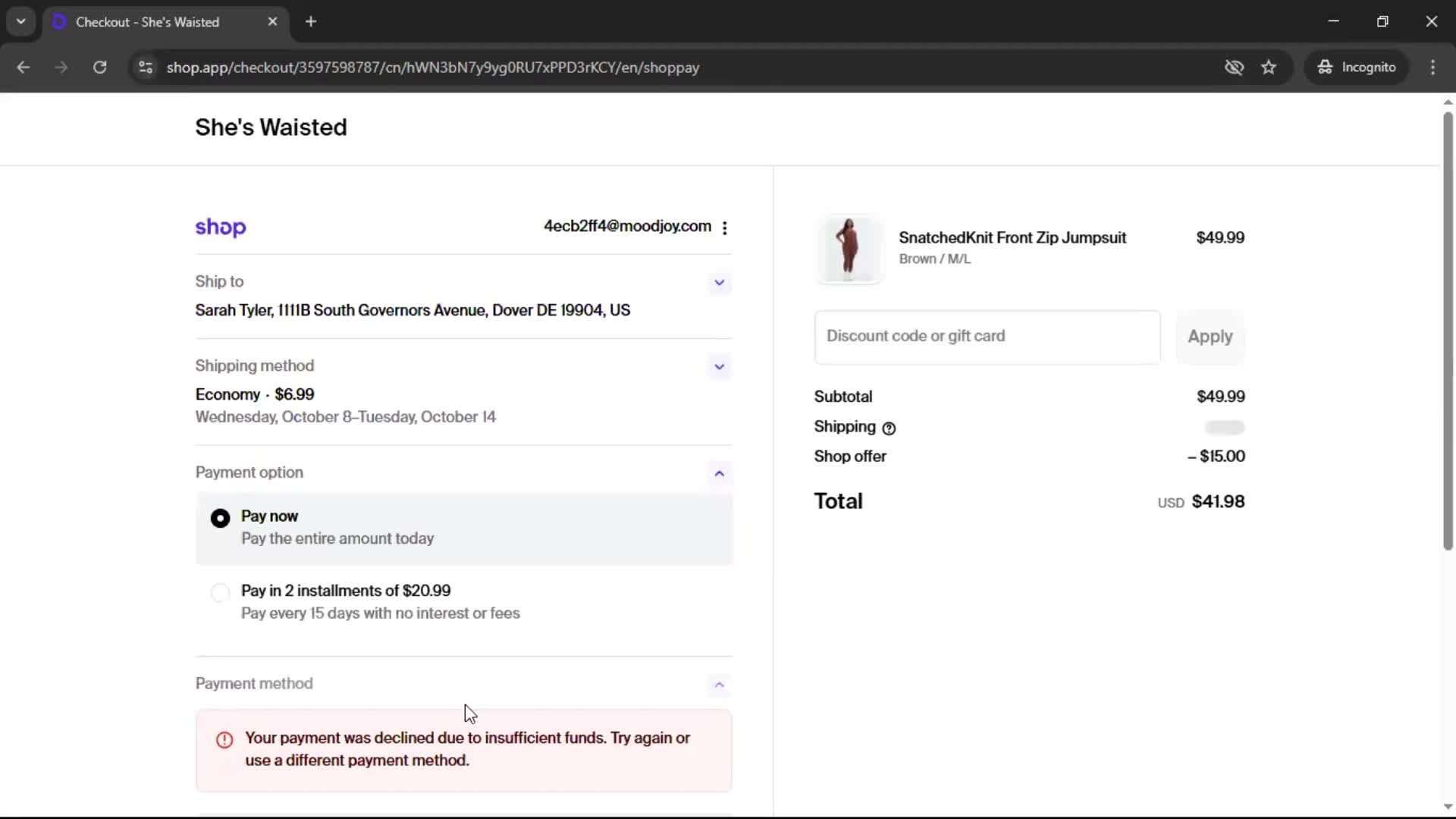 Buying something screenshot