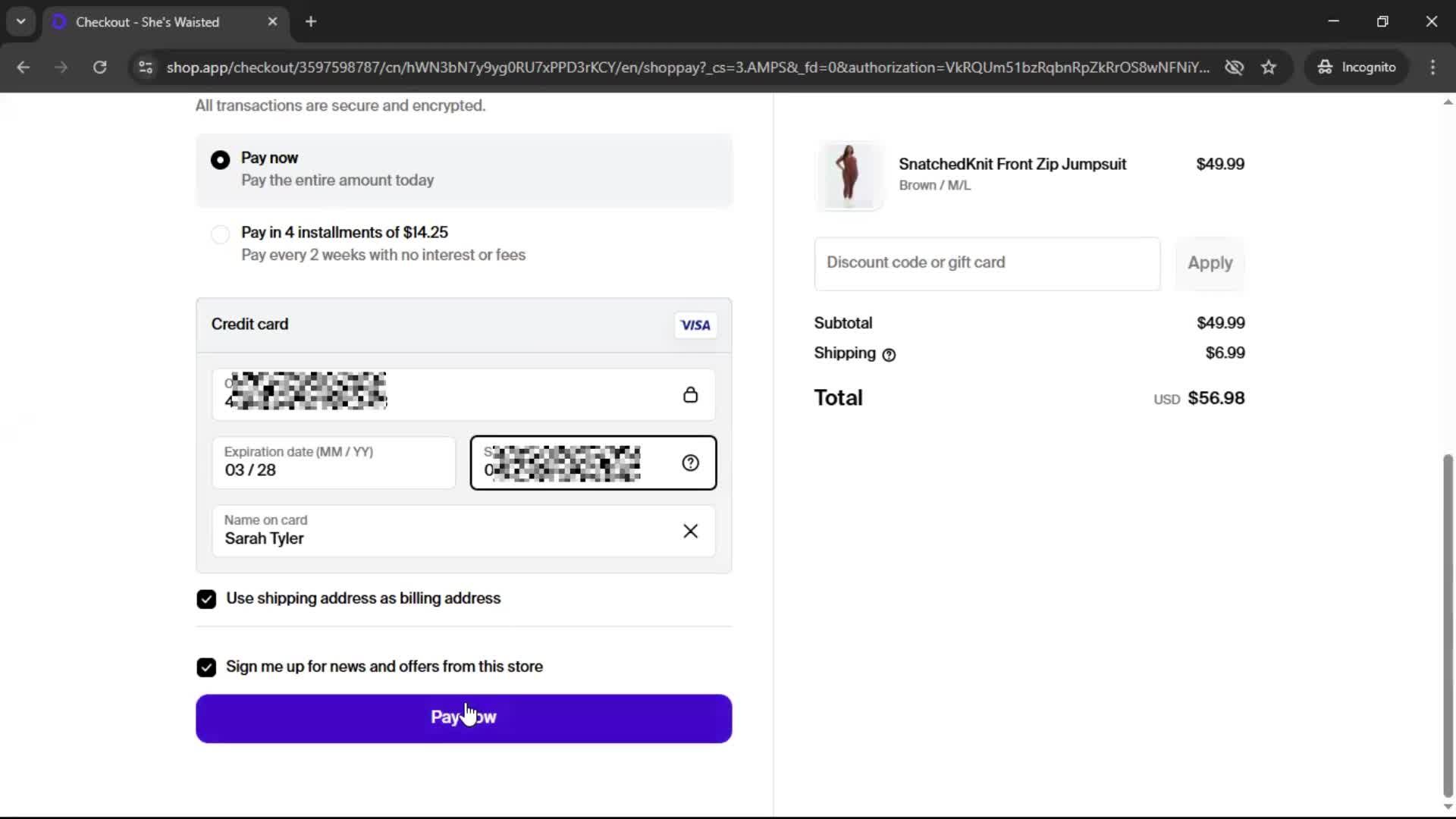 Buying something screenshot