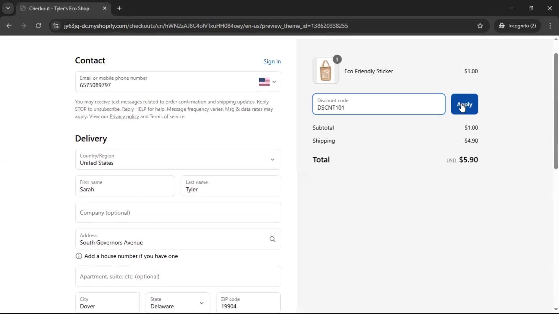 Buying something screenshot