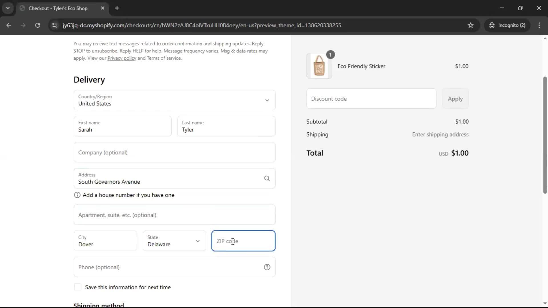 Buying something screenshot