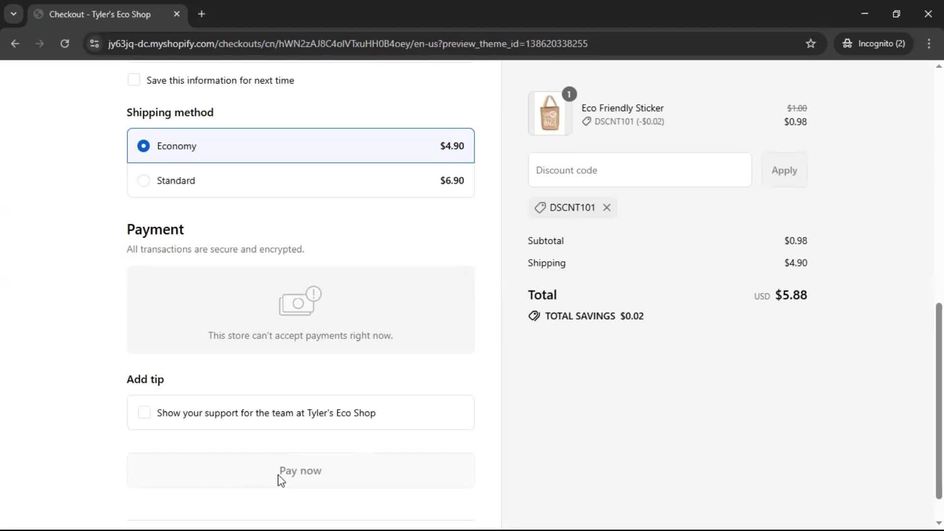 Buying something screenshot