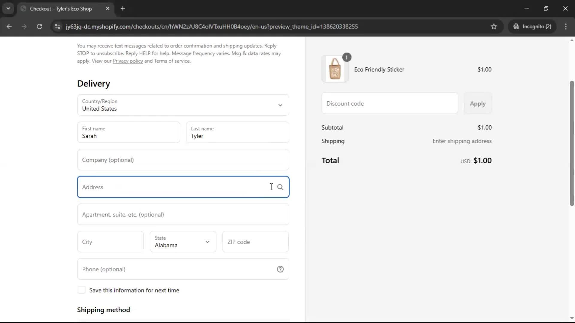 Buying something screenshot