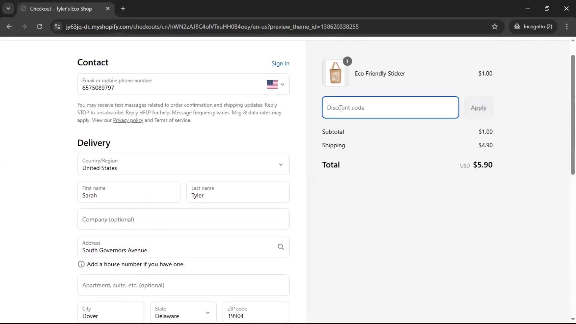 Buying something screenshot