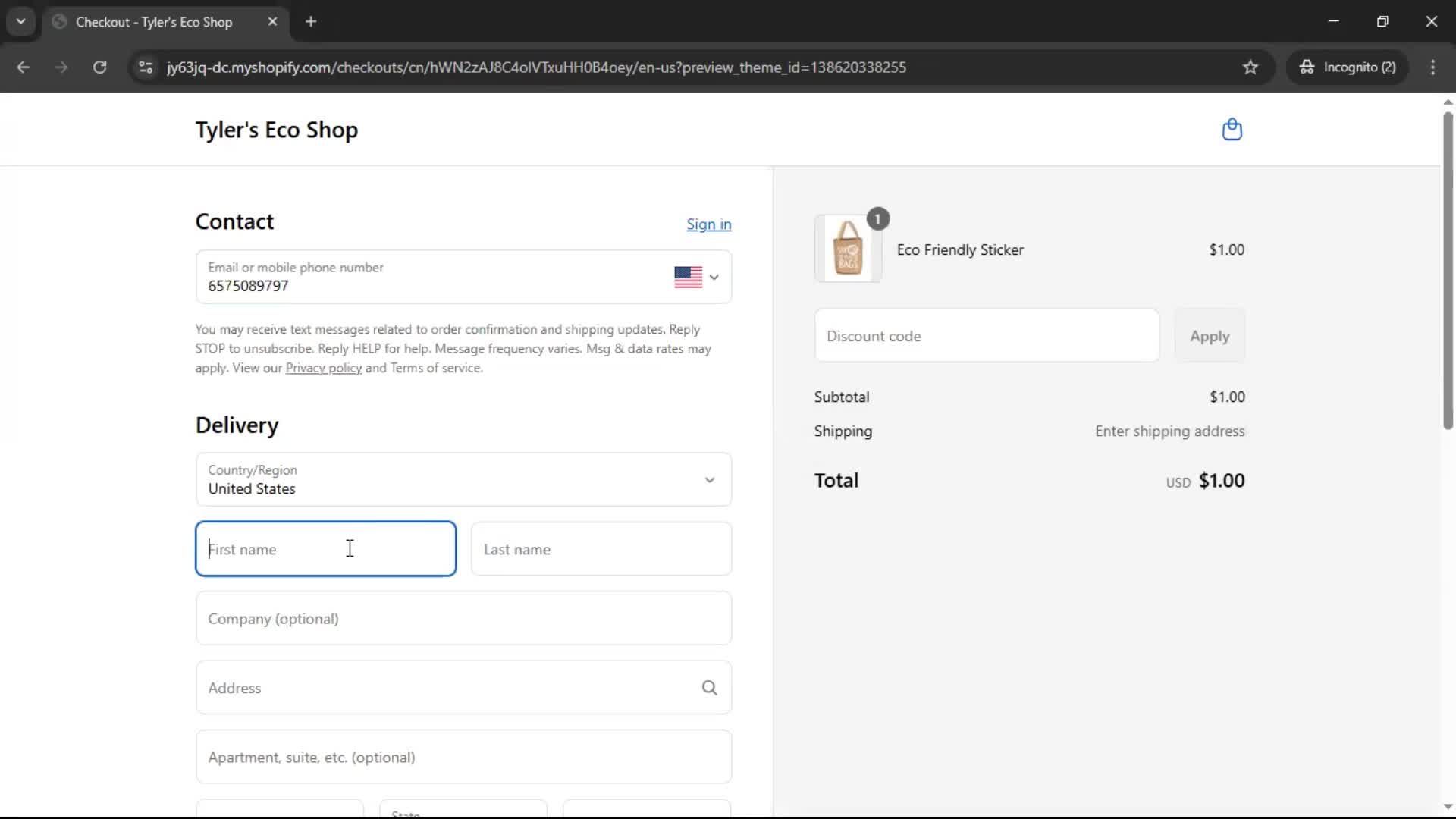 Buying something screenshot