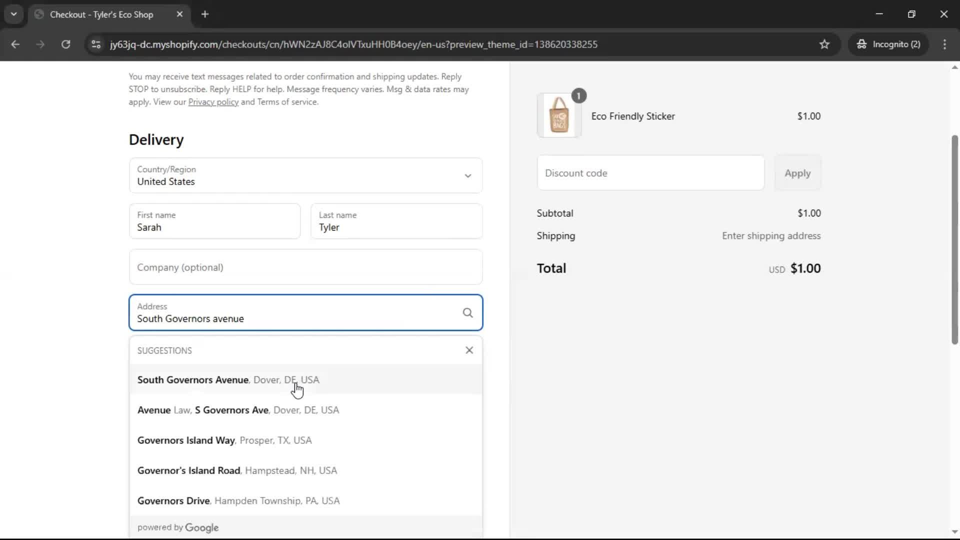 Buying something screenshot