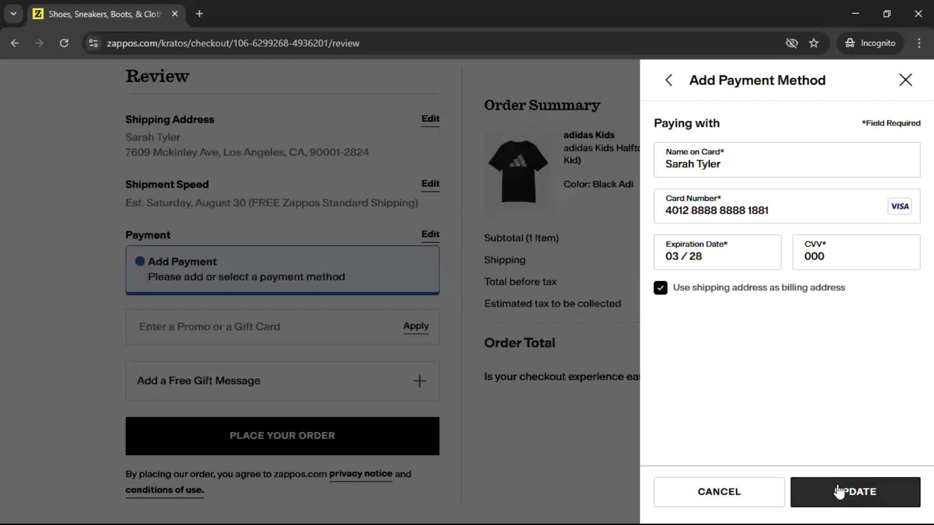 Buying something screenshot