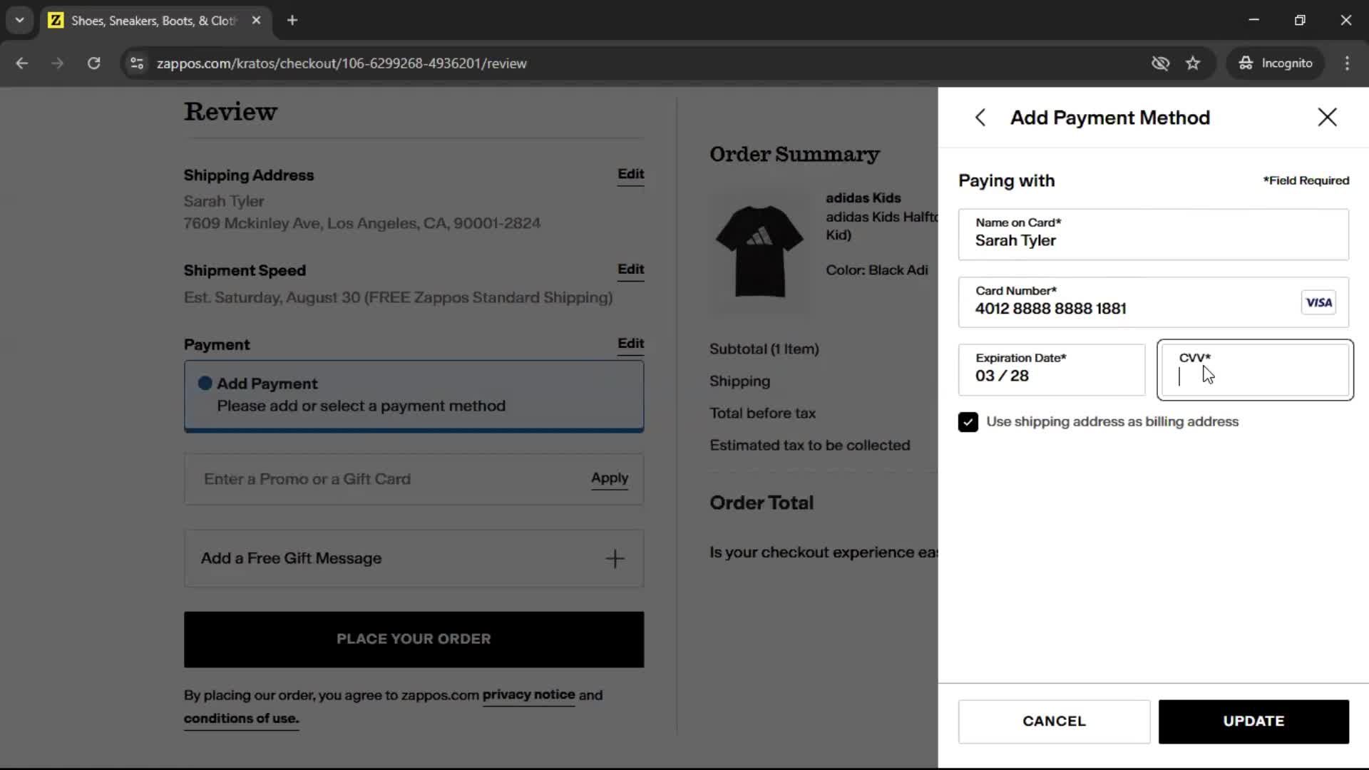 Buying something screenshot