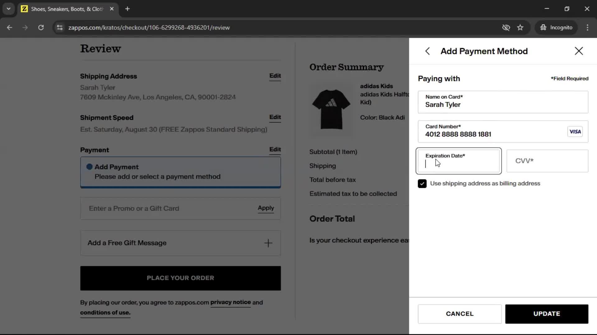 Buying something screenshot