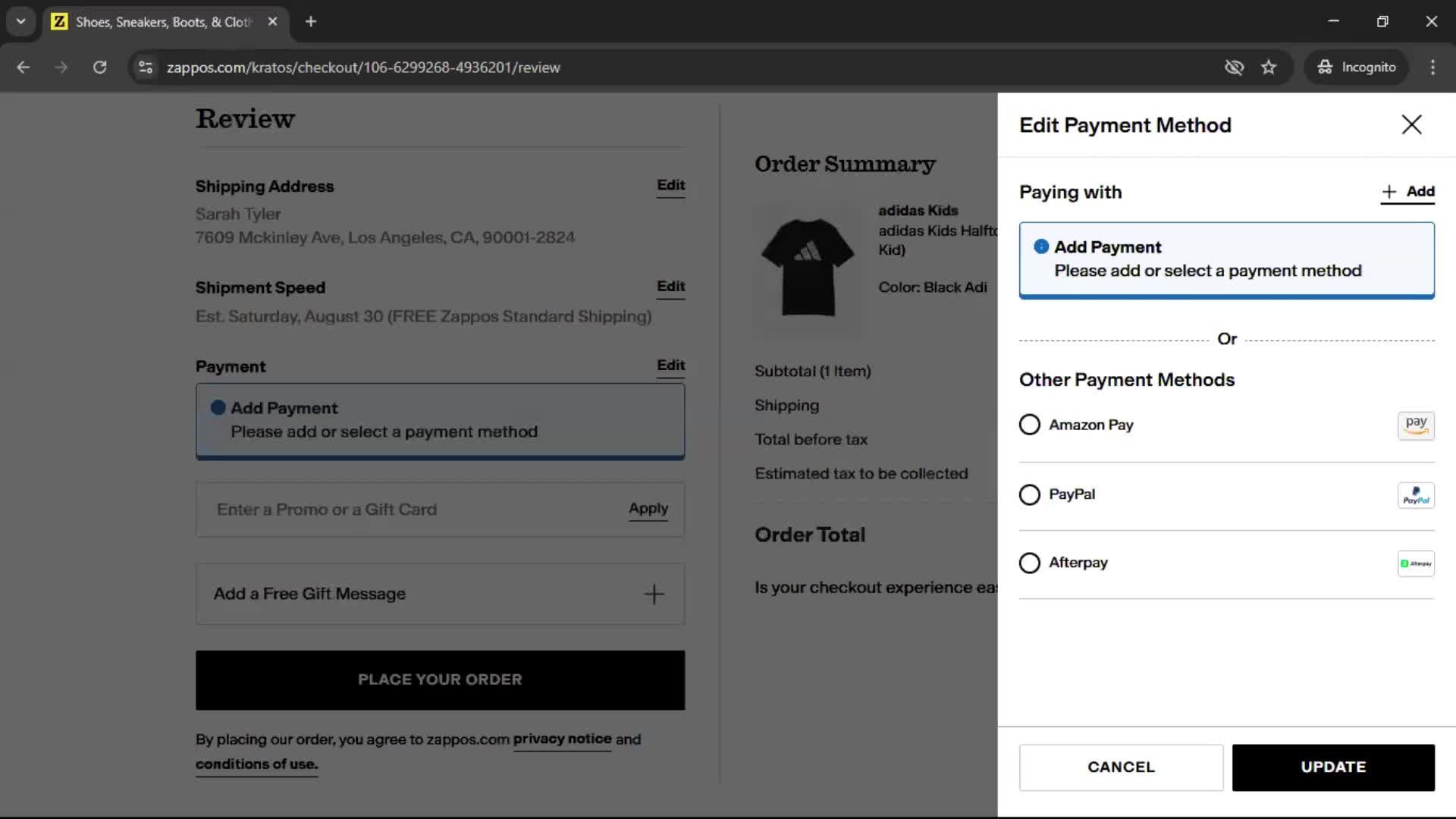 Buying something screenshot
