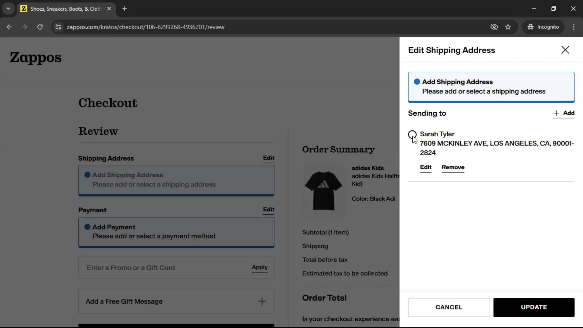 Buying something screenshot