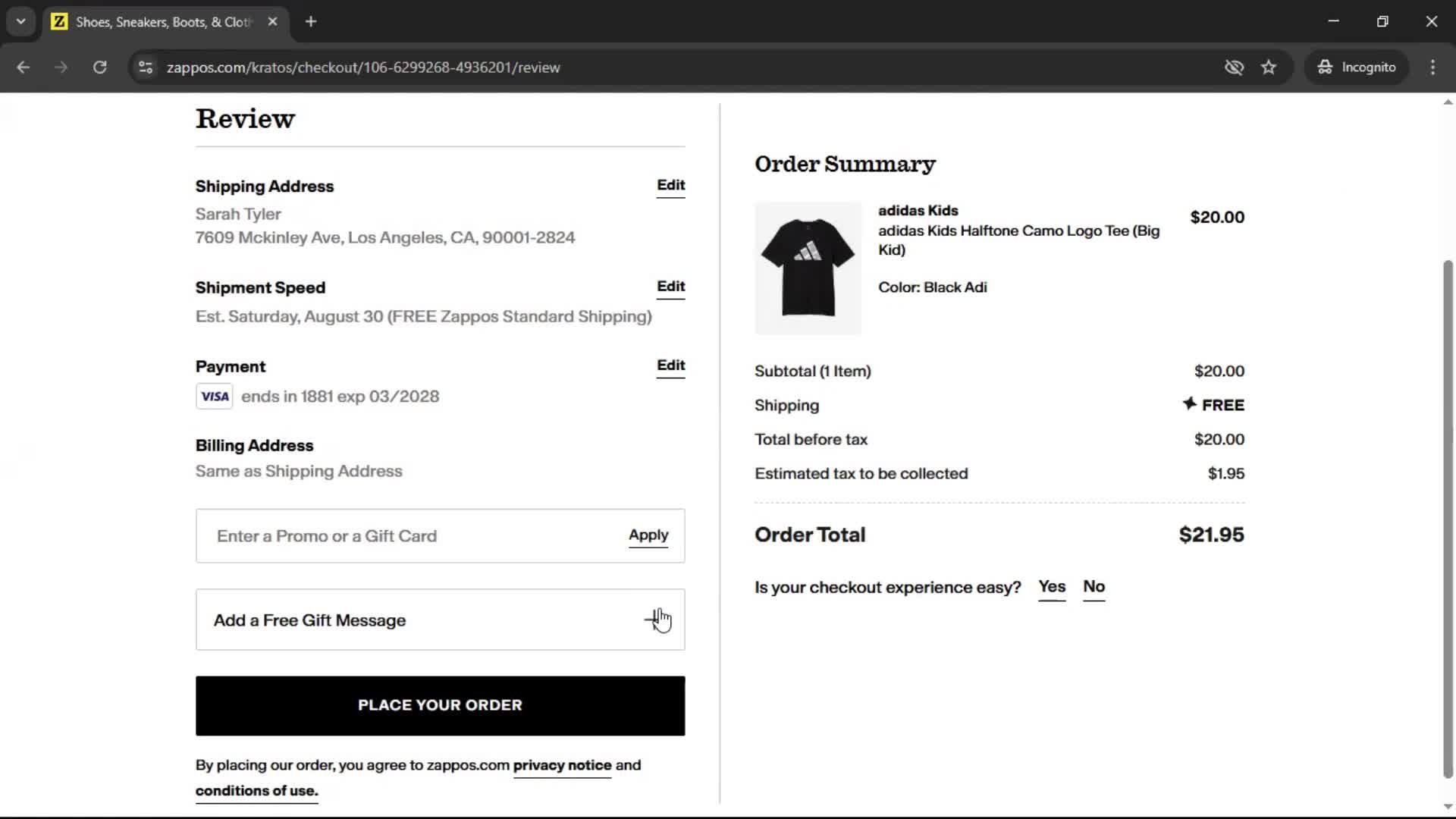 Buying something screenshot