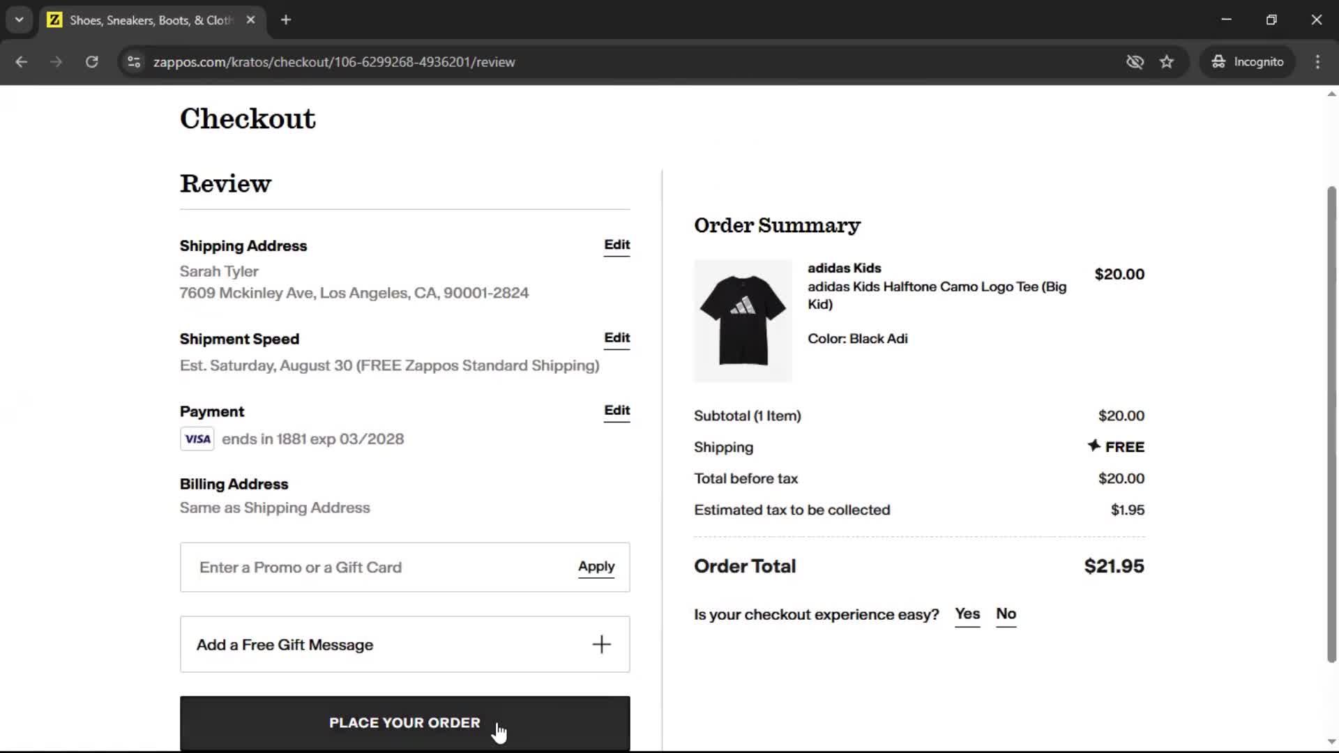 Buying something screenshot