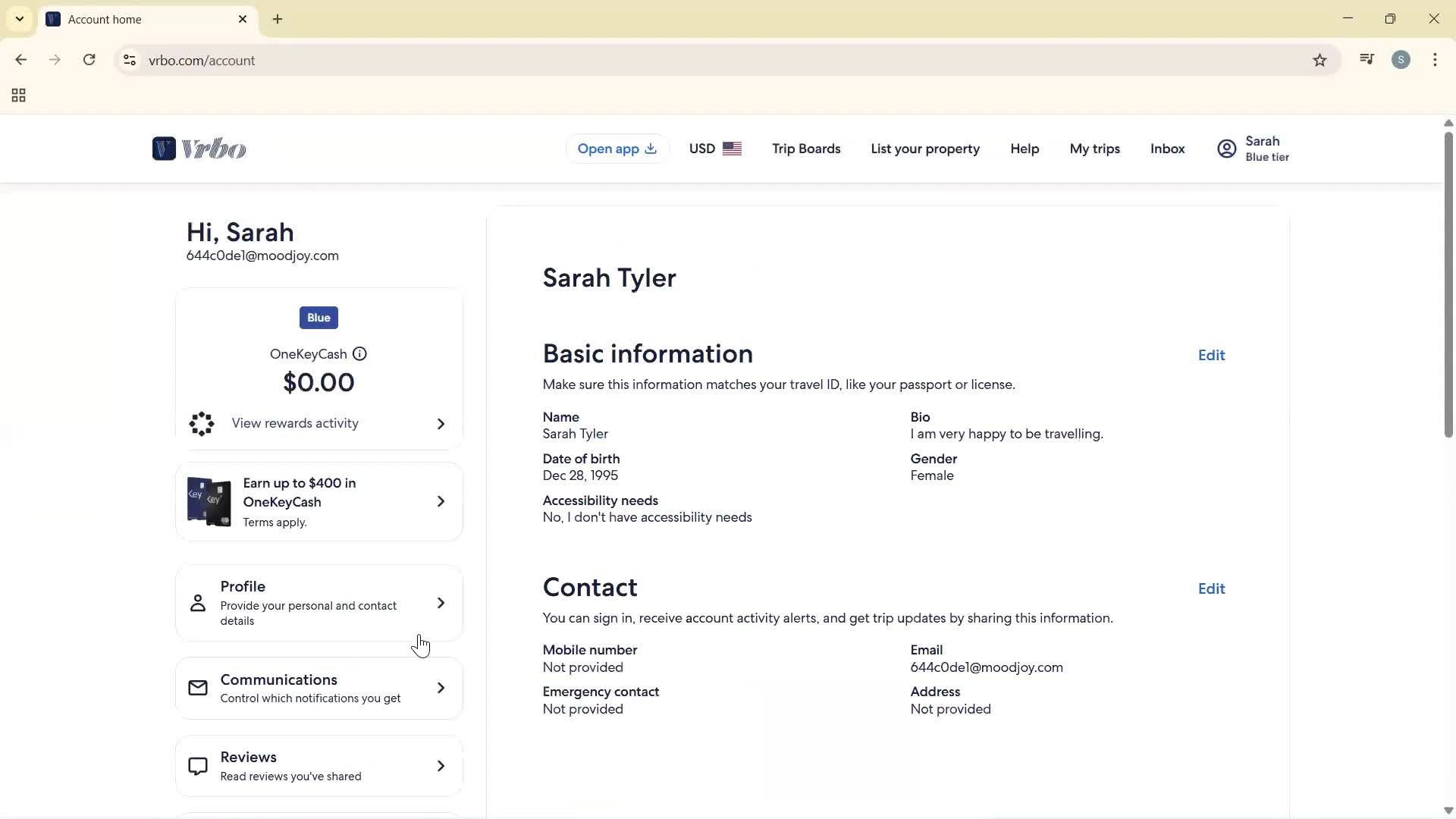Communication settings screenshot