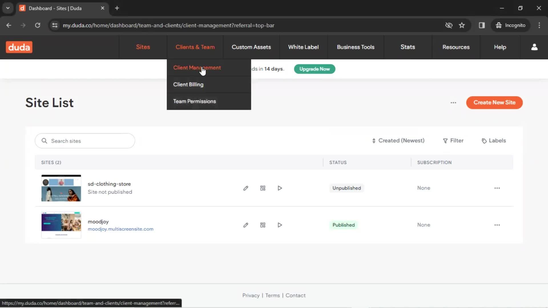 CRM screenshot