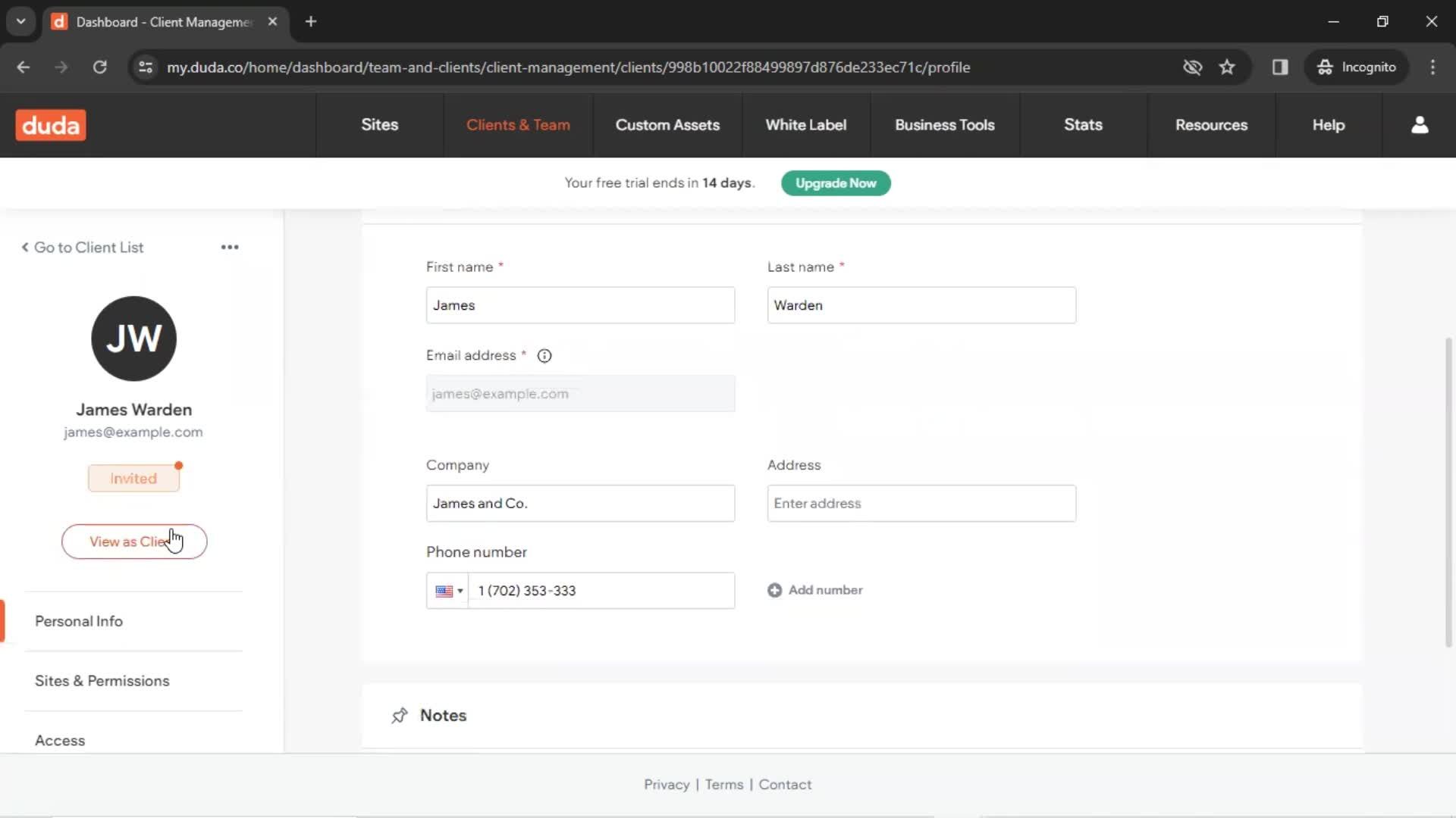 CRM screenshot
