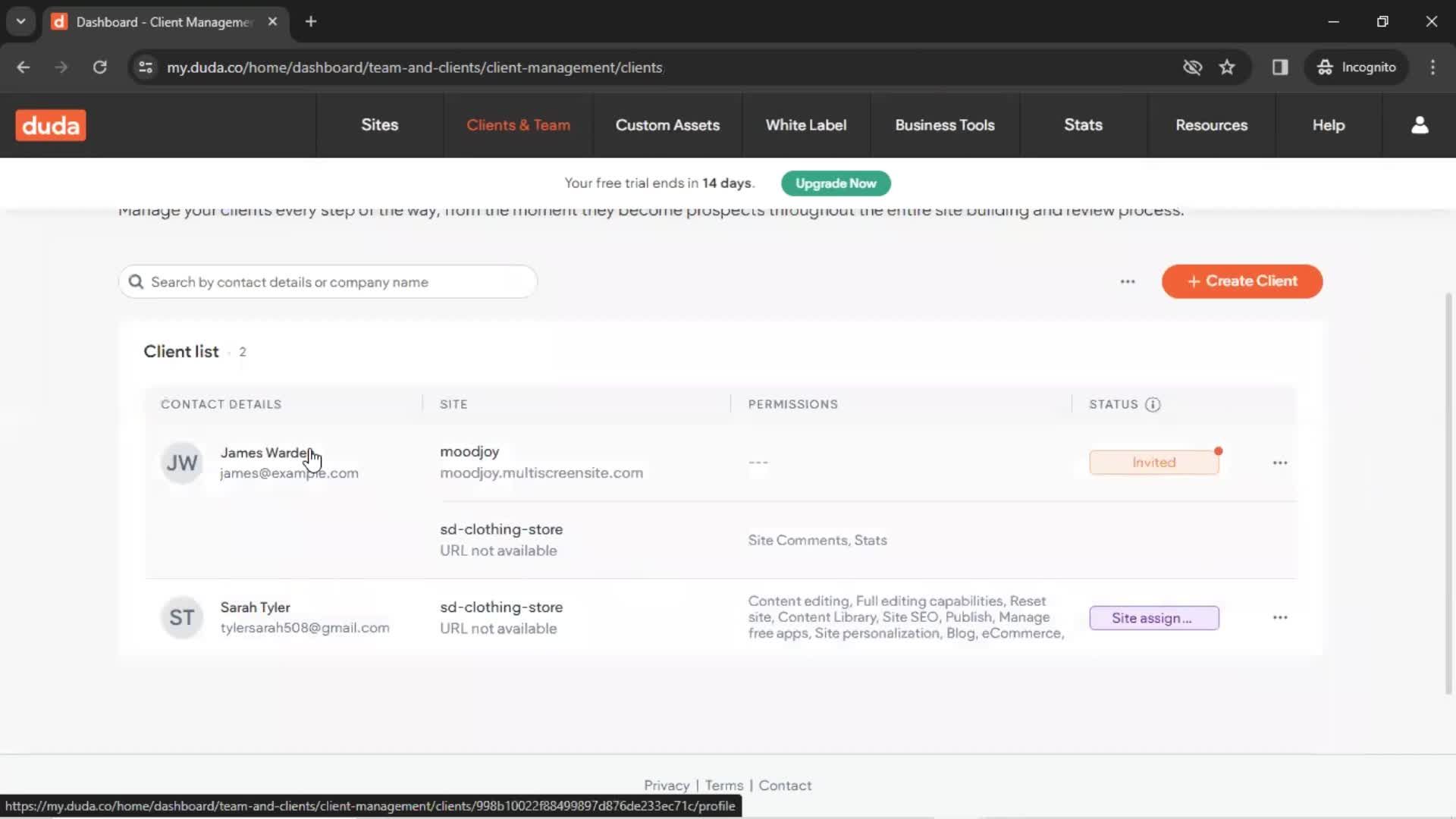 CRM screenshot