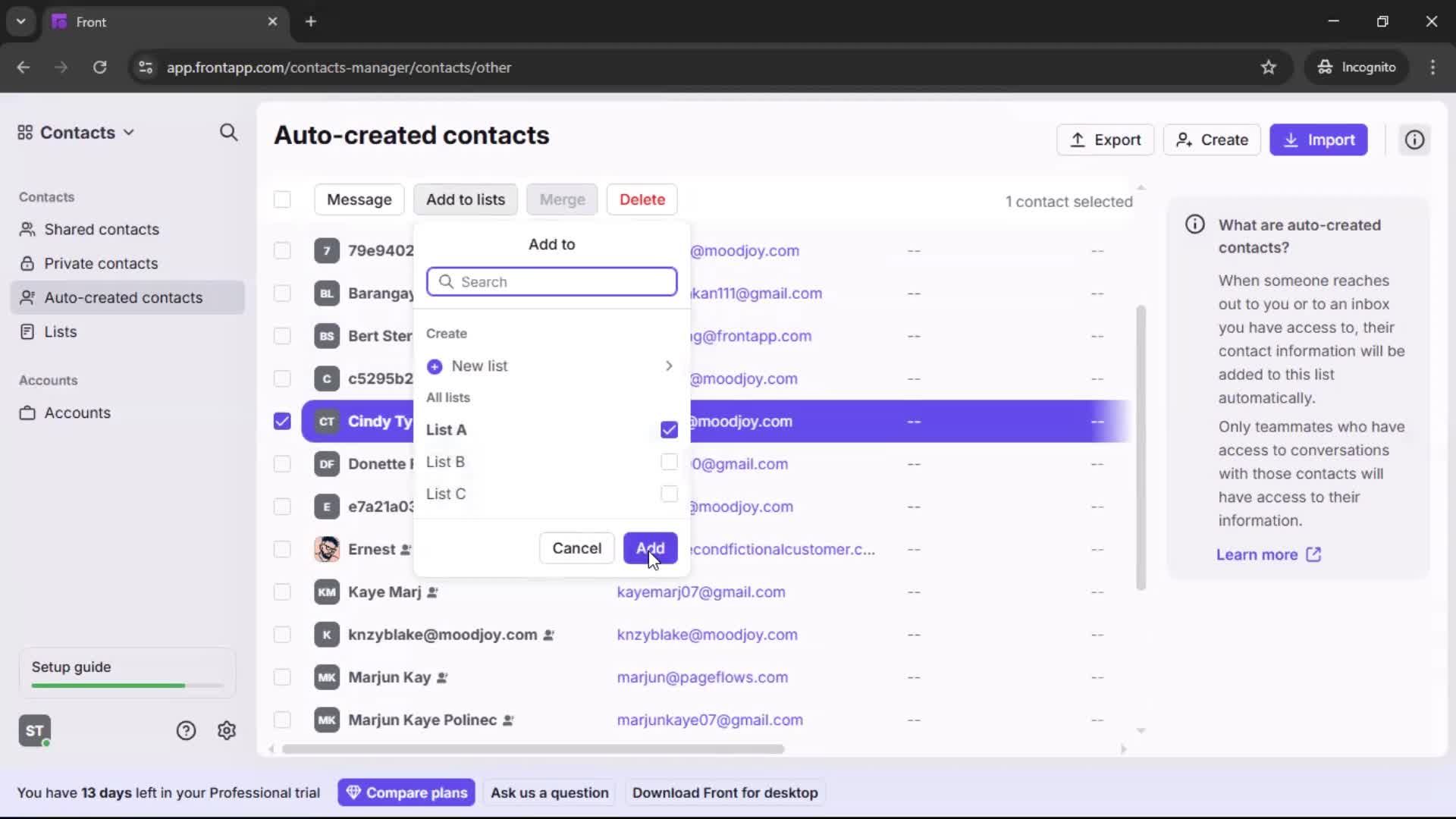 CRM screenshot