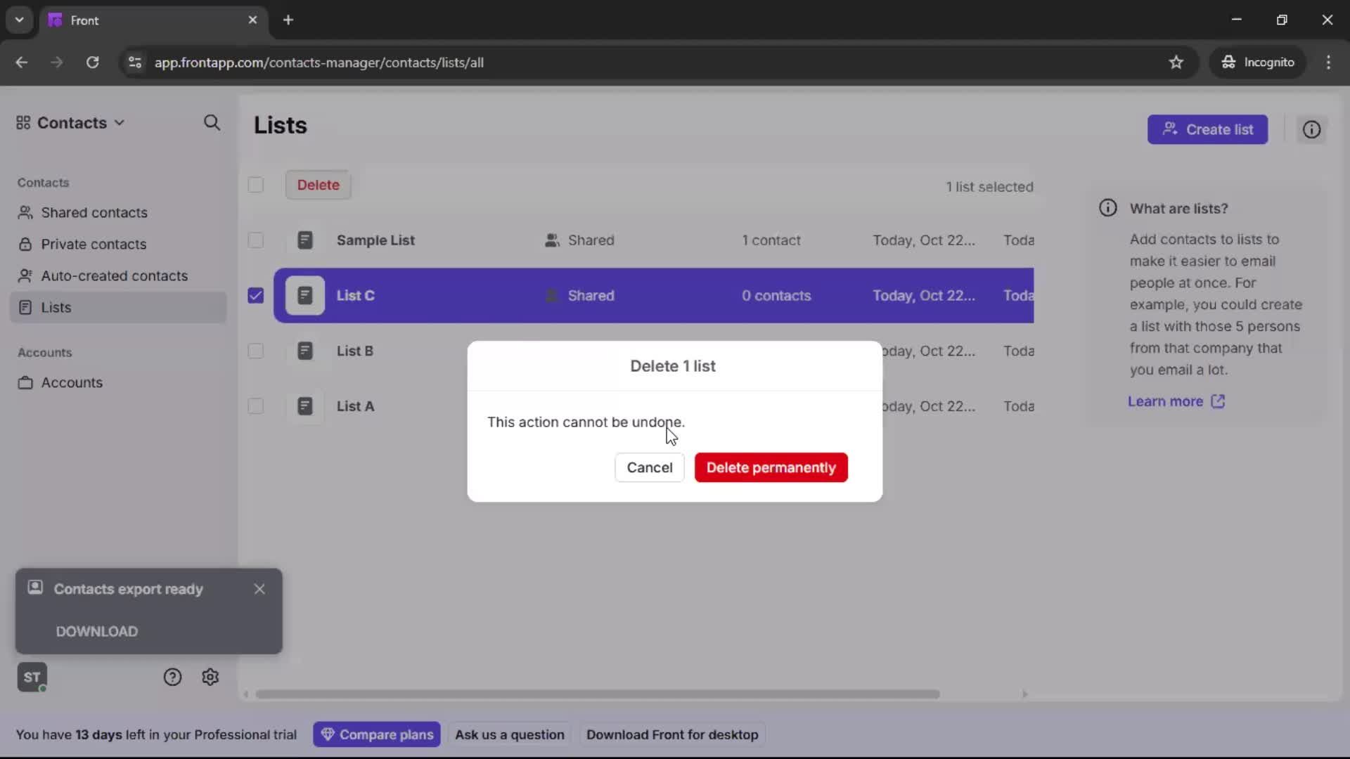 CRM screenshot