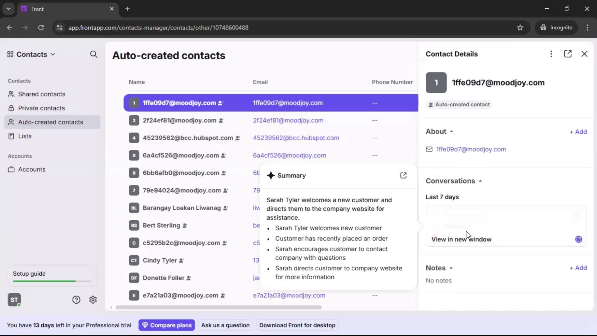 CRM screenshot