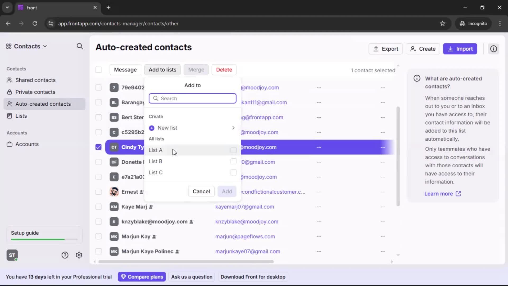 CRM screenshot
