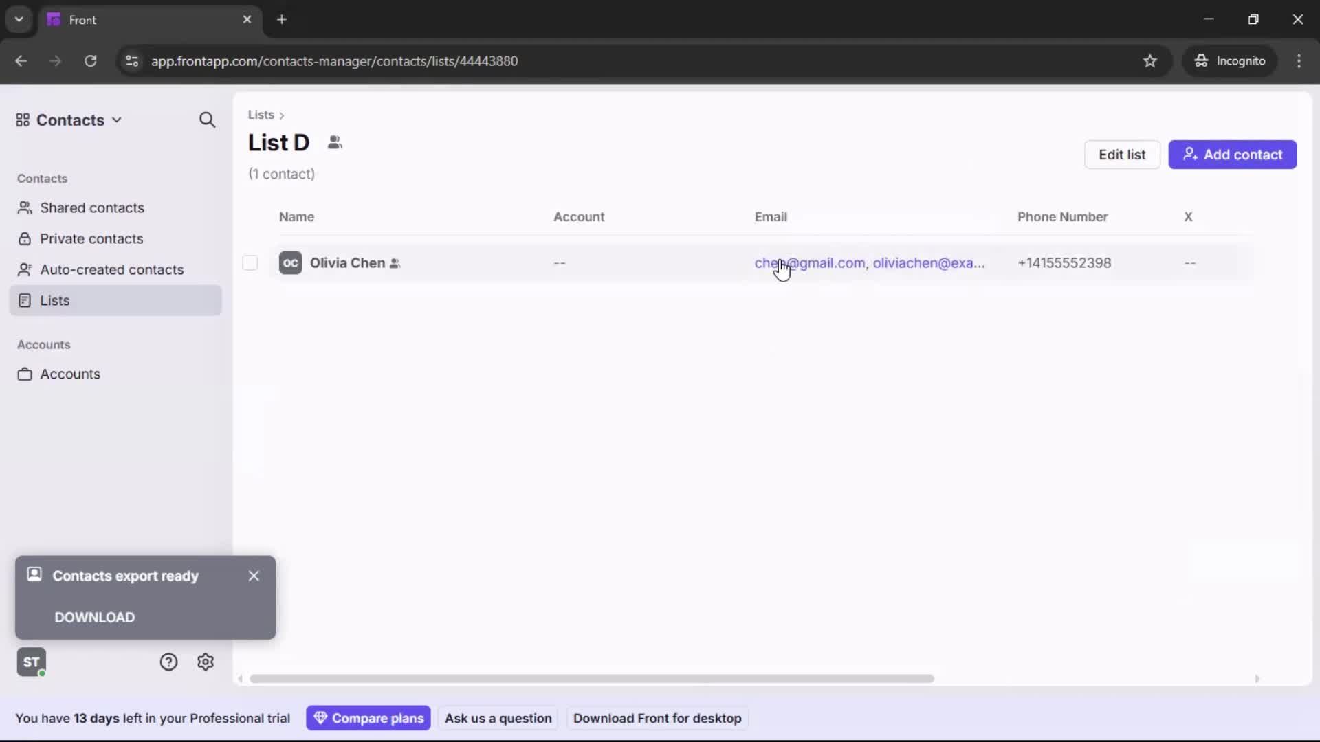 CRM screenshot