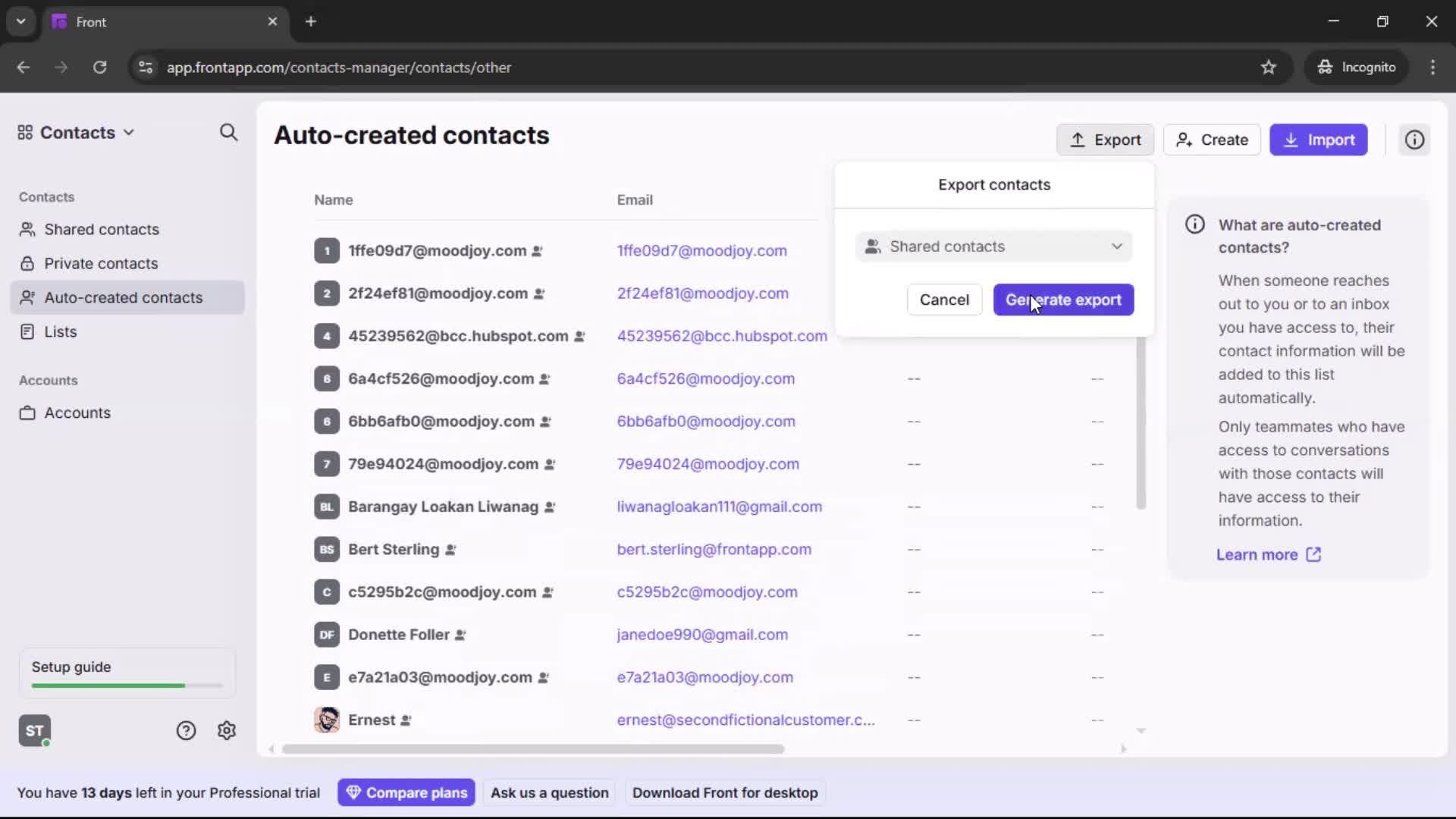 CRM screenshot