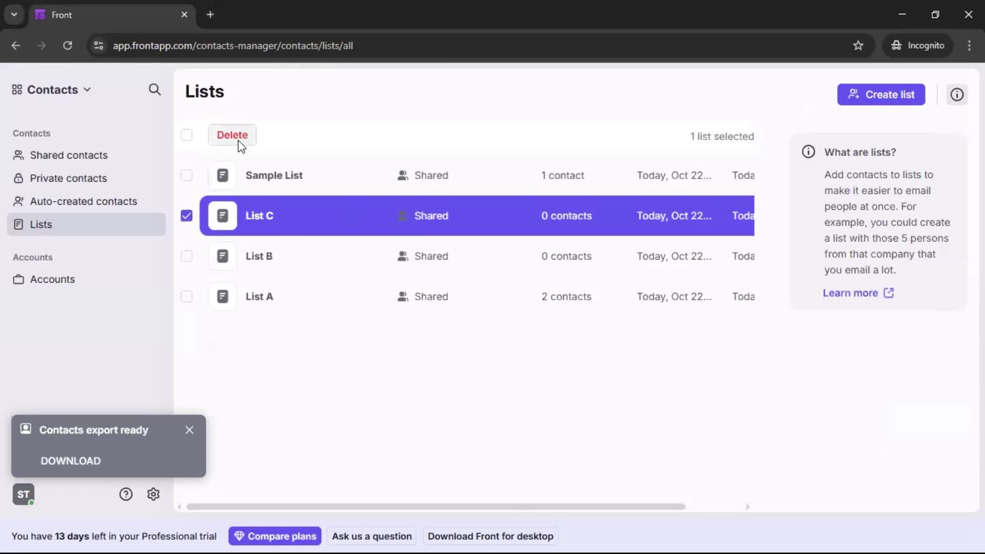 CRM screenshot