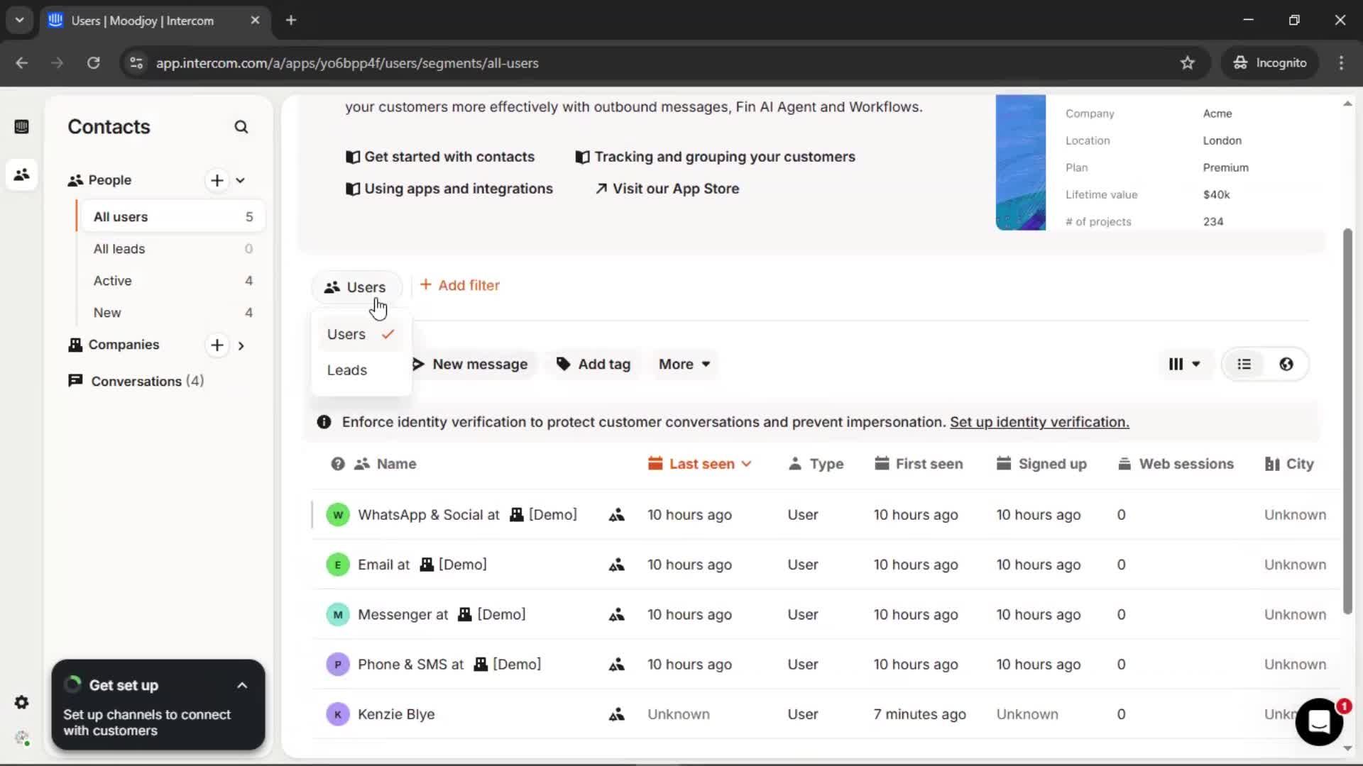 CRM screenshot
