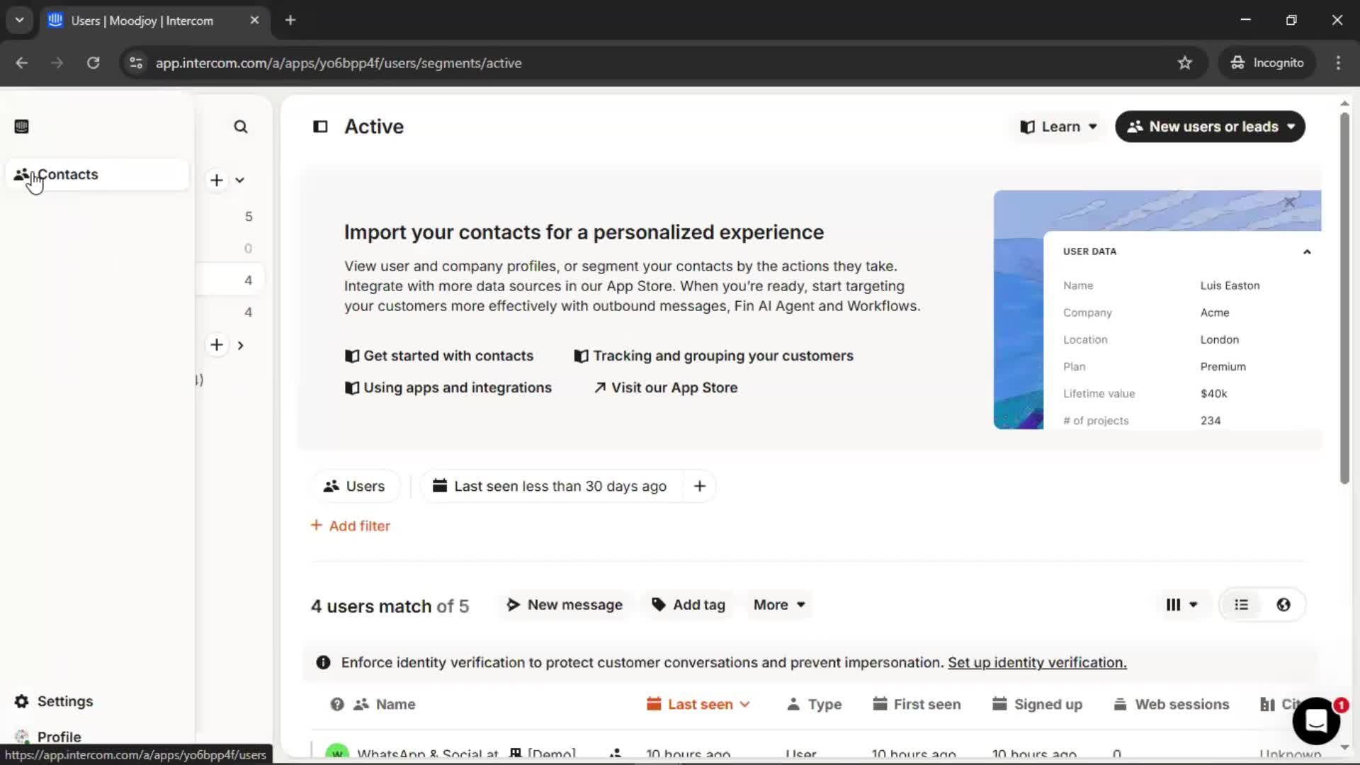 CRM screenshot