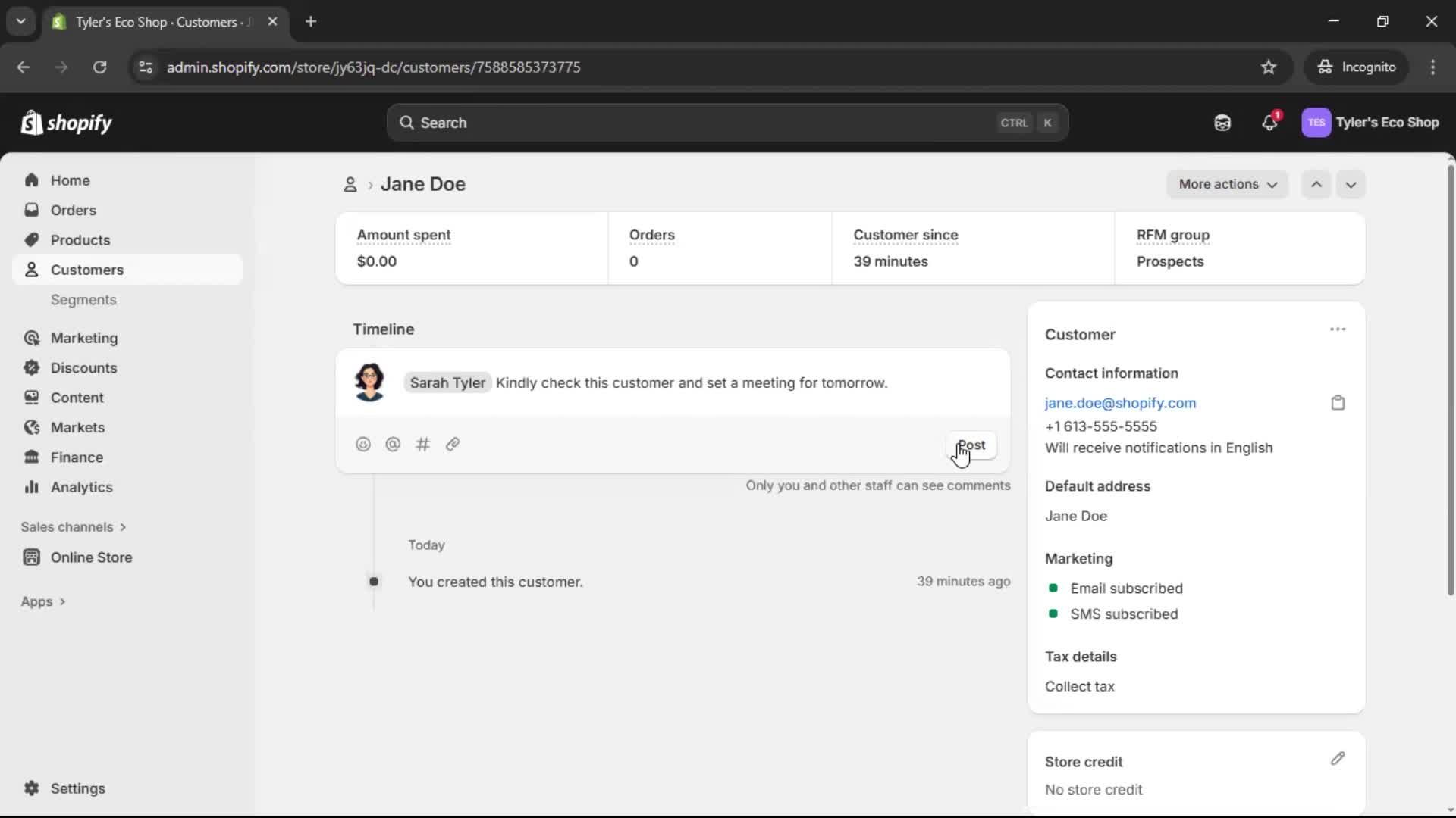 CRM screenshot