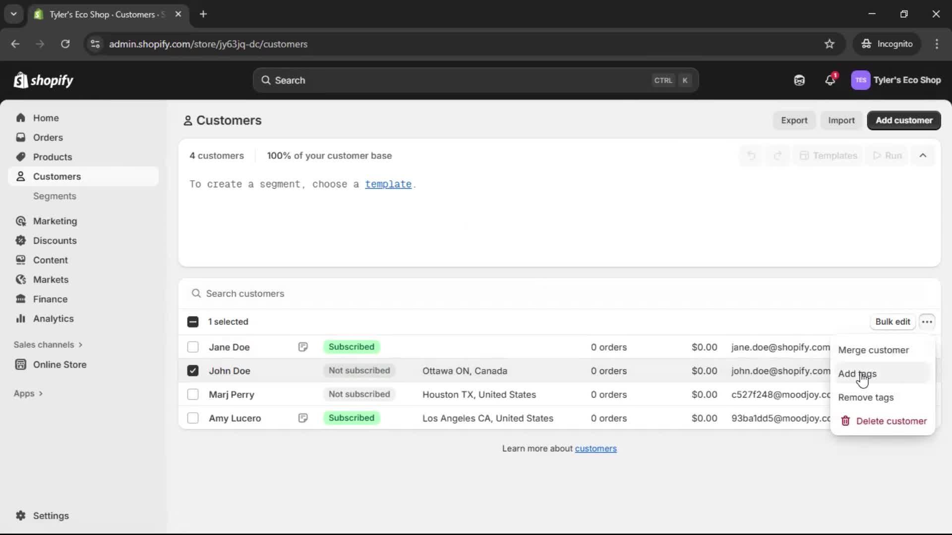 CRM screenshot