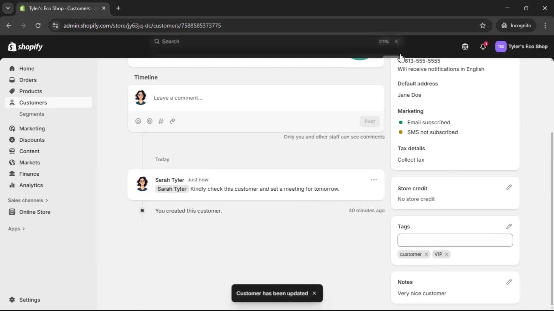 CRM screenshot