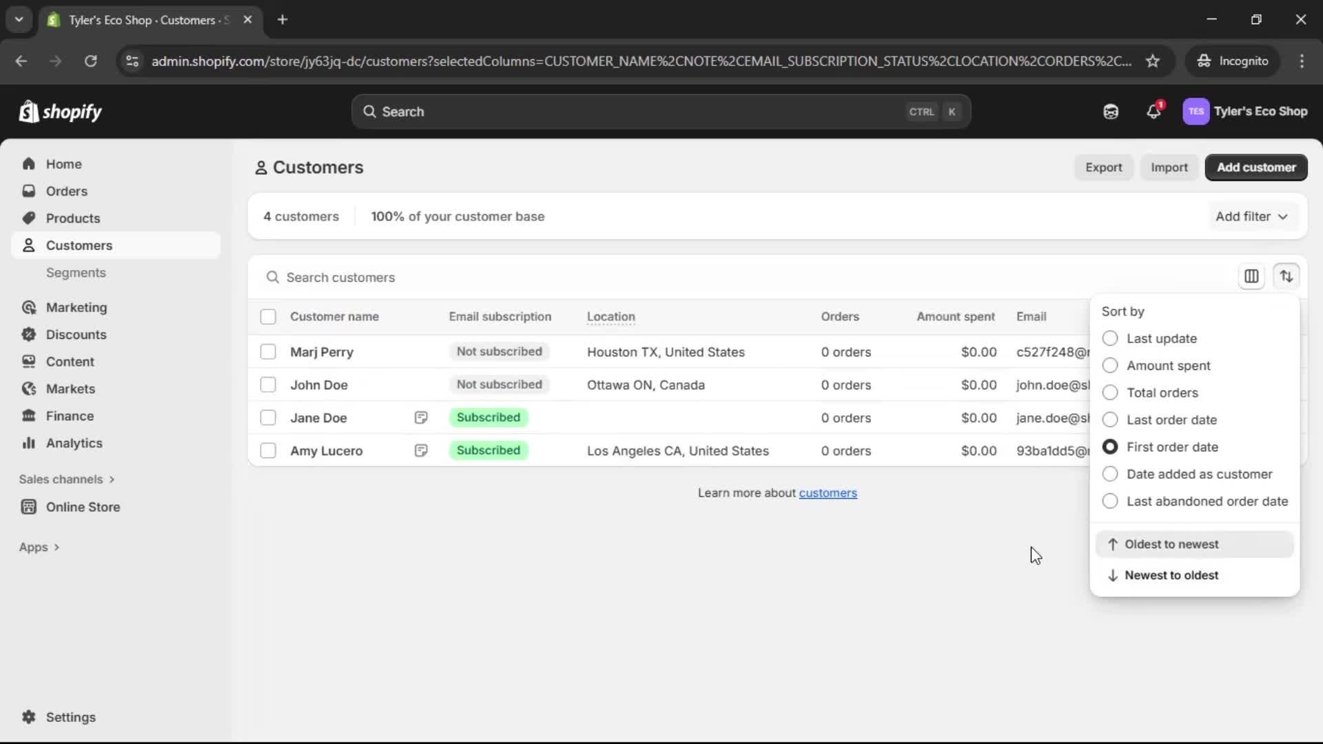 CRM screenshot