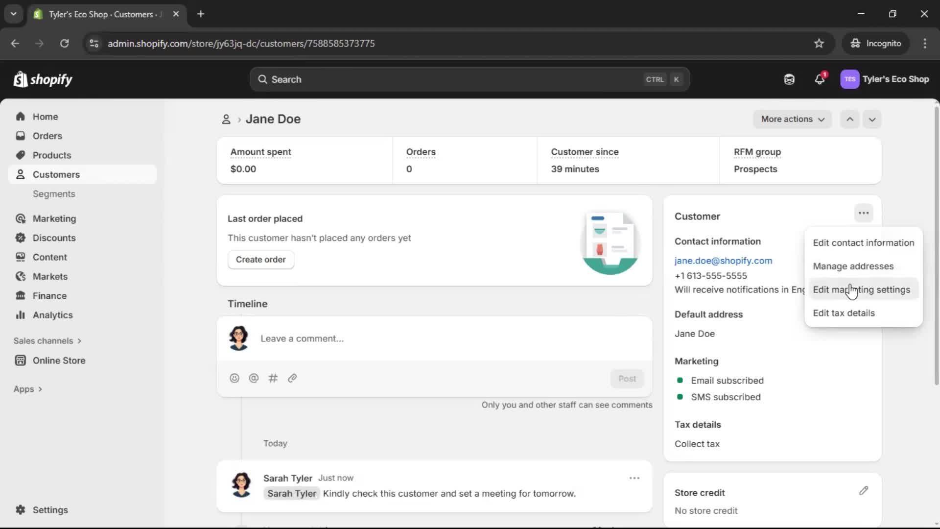CRM screenshot