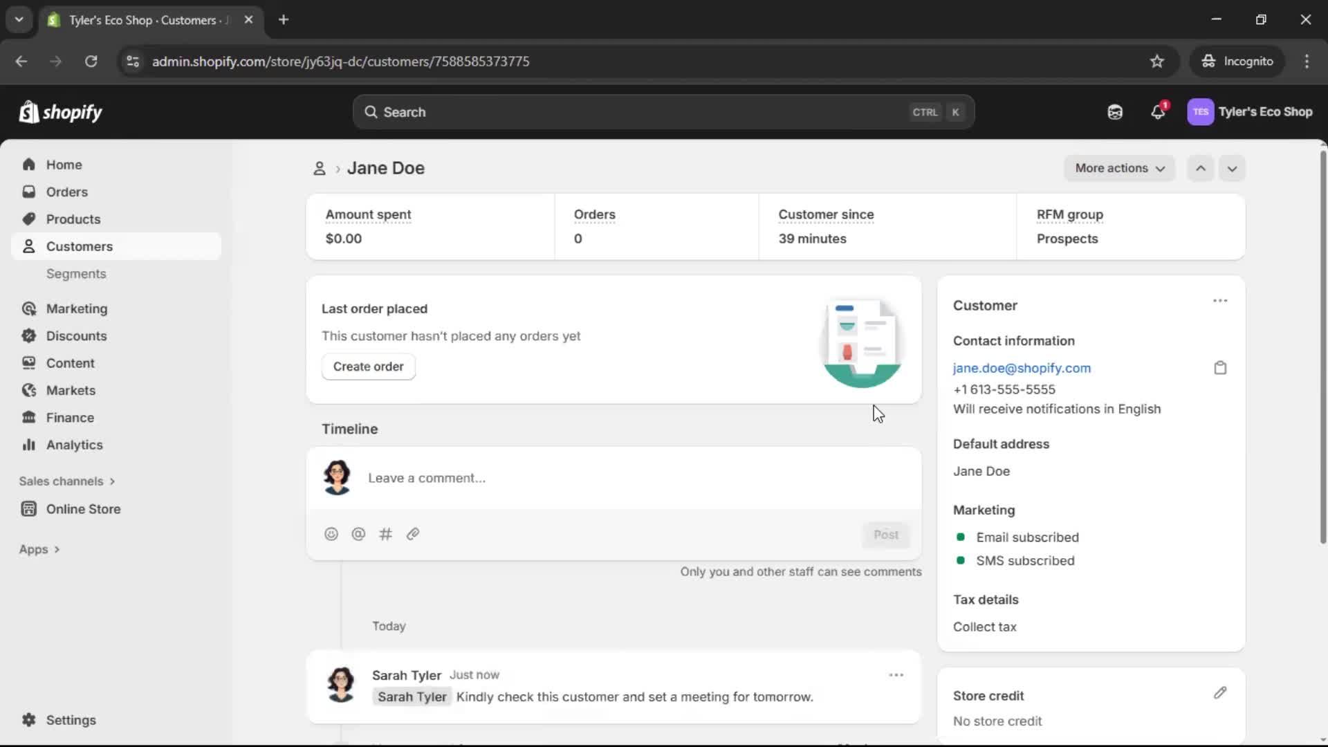 CRM screenshot